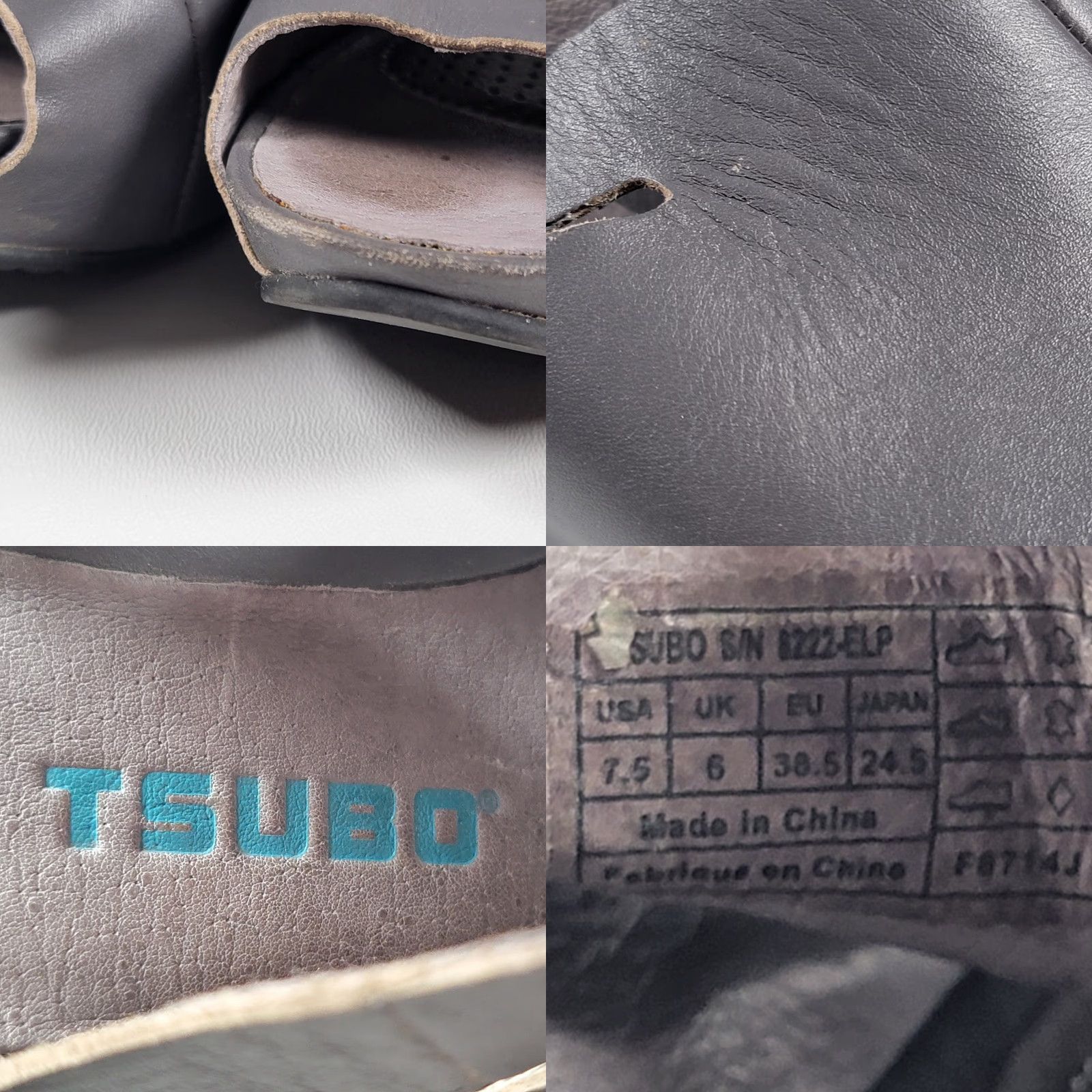 Vintage Tsubo Sandal Wedge Slide Black Size 7.5 US / 38.5 EU Womens Walking Casual Leather 1" Platform Size US 8 / IT 38 - 8 Thumbnail