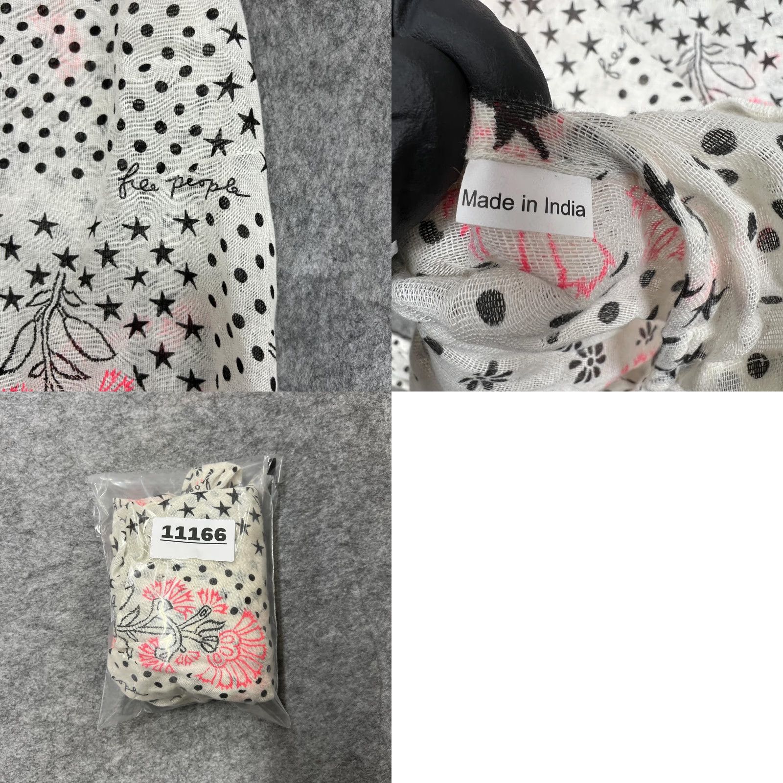 Free People Free People Tote Bag Womens Medium White Floral Cotton Lightweight Casual Preppy Size ONE SIZE - 9 Thumbnail