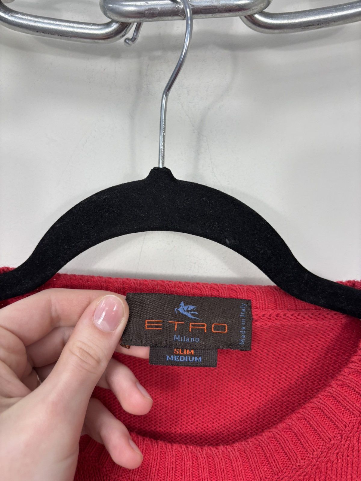 Etro Etro Milano Men’s Slim Fit Red Geometric Intarsia Sweater Size US M / EU 48-50 / 2 - 7 Thumbnail