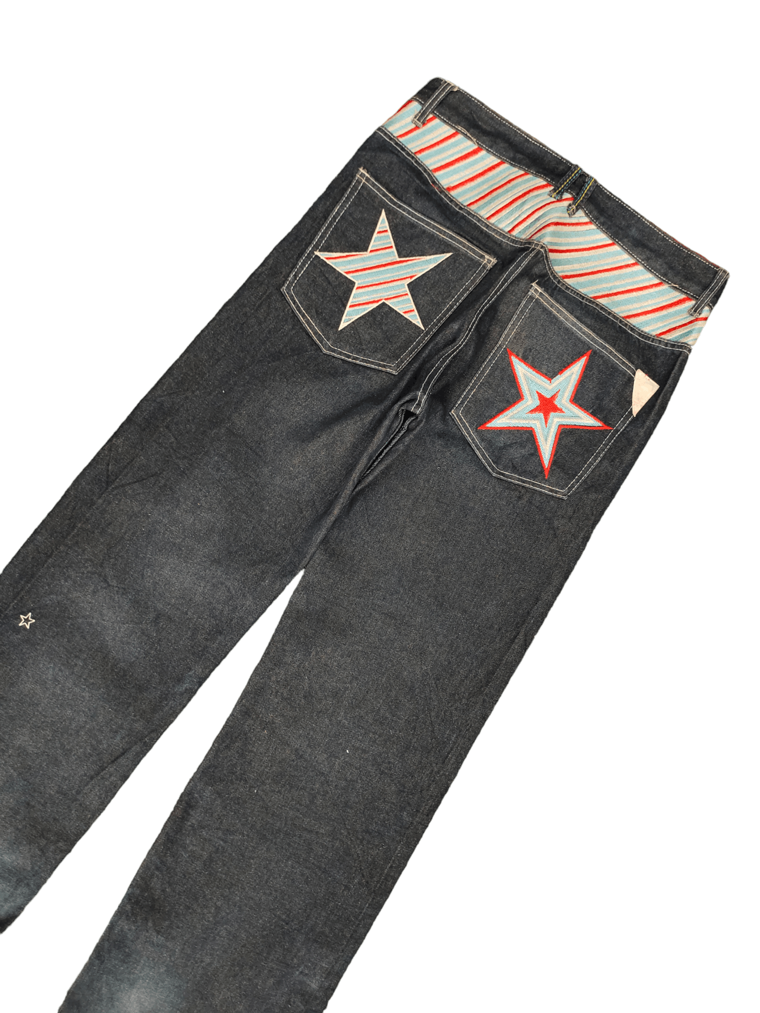 Hysteric Glamour × Undercover Vintage Y2k Sygf Stars Embroidered Baggy Jeans Jnco Style Size US 33 - 5 Thumbnail