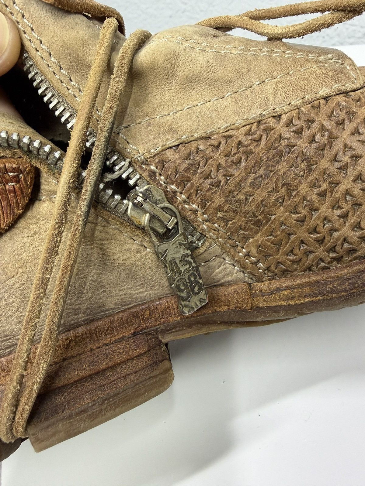 If Six Was Nine Vintage Italian AS 98 Heel Airstep Leather Biker Boots Size US 9 / EU 42 - 10 Thumbnail