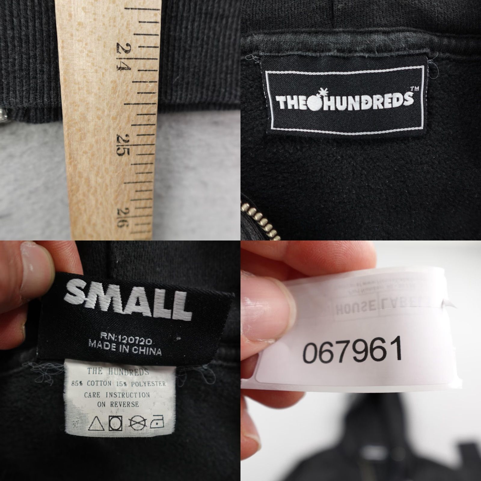 The Hundreds The Hundreds Hoodie Mens S Black White Adam Bomb Full Zip Up Sweatshirt Size US S / EU 44-46 / 1 - 8 Thumbnail
