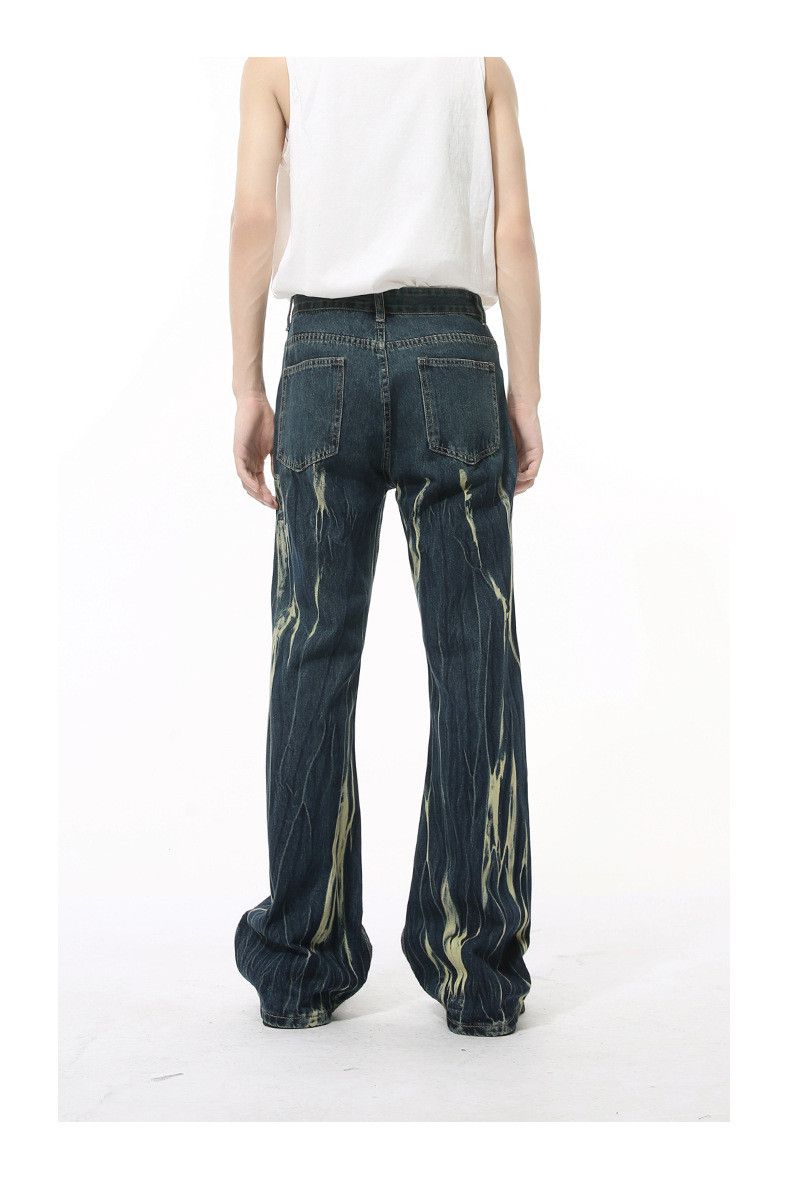 Japanese Brand × Jean High street retro tie-dye heavy-duty flared casual jeans Size US 32 / EU 48 - 3 Thumbnail