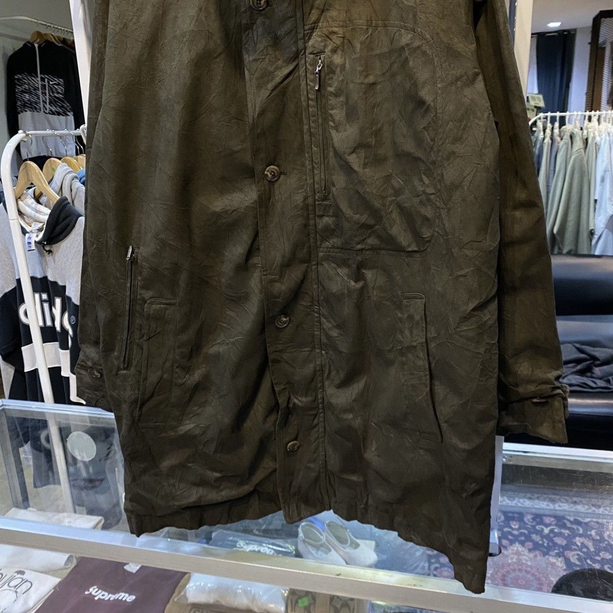 Burberry Burberry London Suede Jacket Nova Check Lined Olive/Brown Size US XL / EU 56 / 4 - 5 Thumbnail