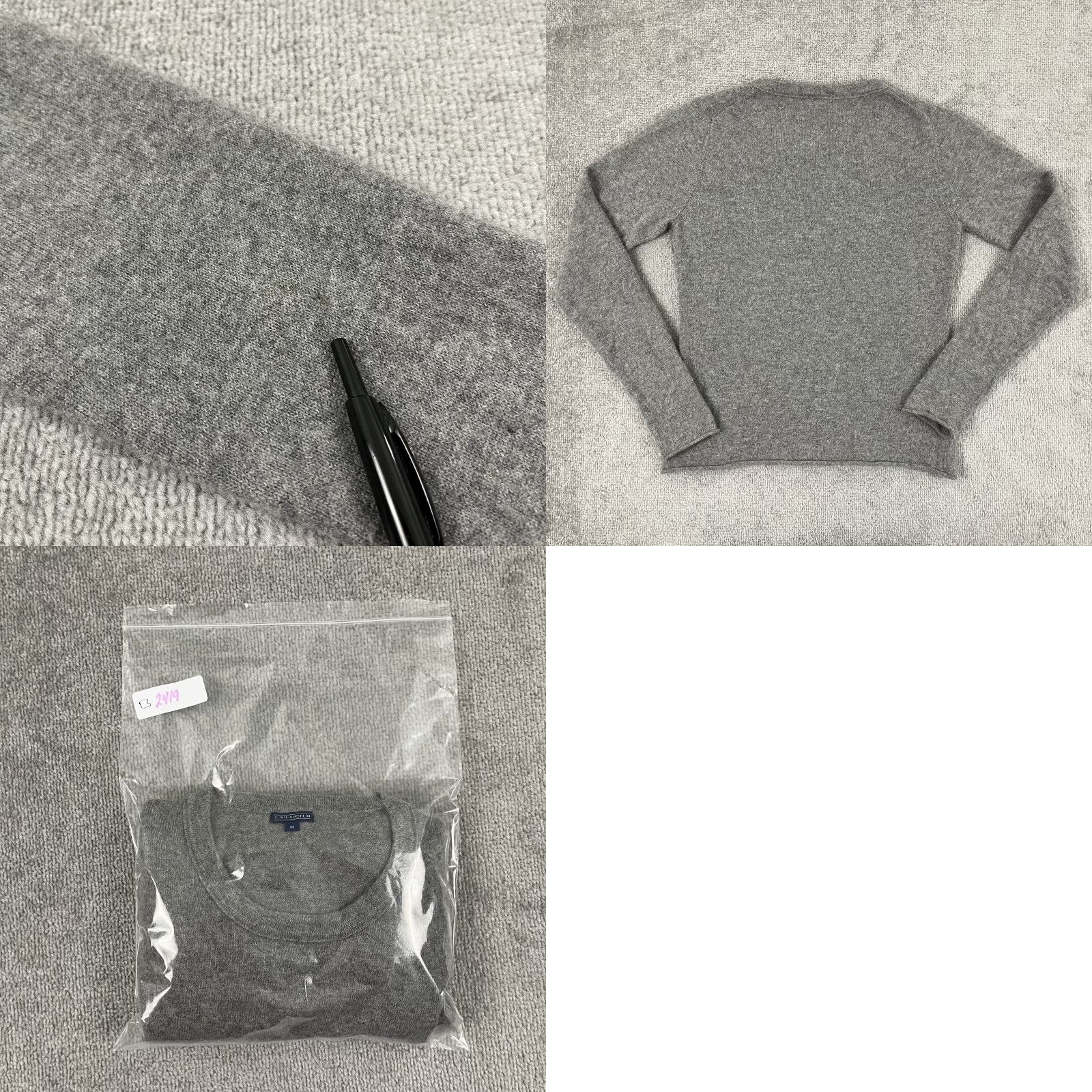 J.McLaughlin J. McLaughlin Cashmere Sweater Womens Medium Gray Knit Crew Pullover Casual Work Size M / US 6-8 / IT 42-44 - 8 Thumbnail