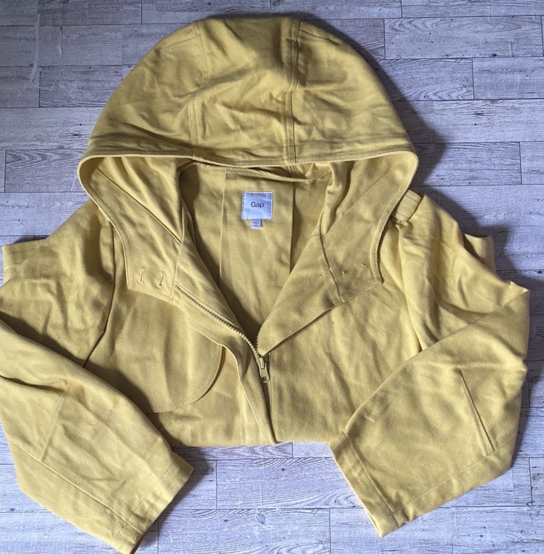 Gap Gap, Mustard, Tent Style, Hooded Jean Jacket Size M / US 6-8 / IT 42-44 - 4 Thumbnail