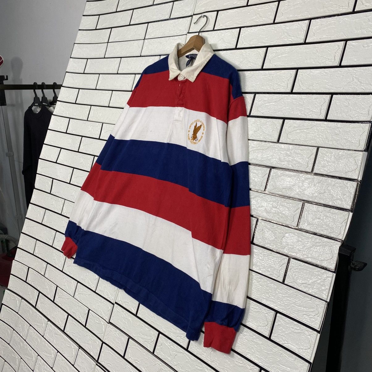 Japanese Brand 📌Vintage Polo Rugby Collar Striped Design Lands' End Size US L / EU 52-54 / 3 - 3 Thumbnail