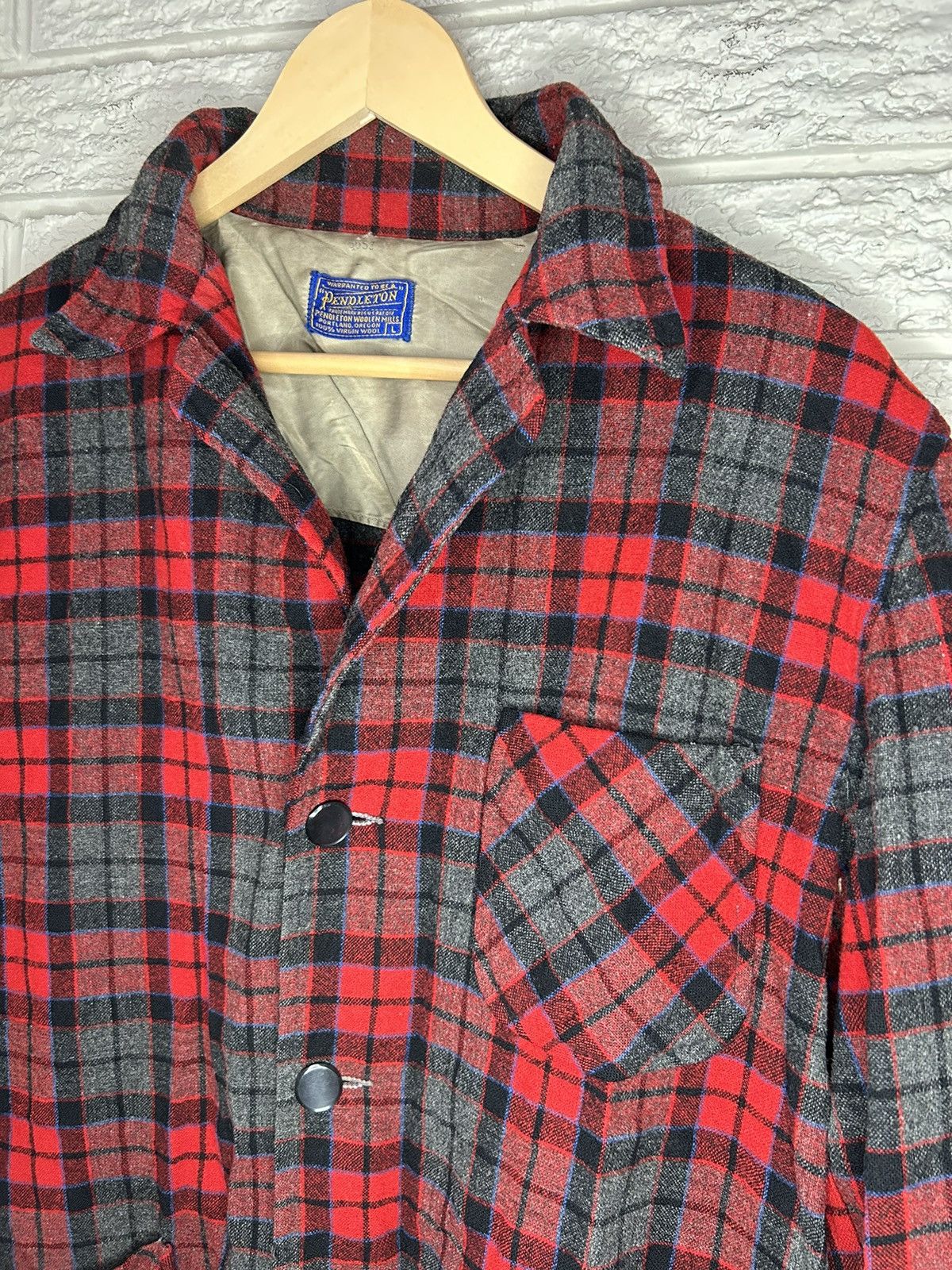 Pendleton × Vintage Vintage 60s Pendleton Wool Tartan Plaid Button Up Flannel Size US L / EU 52-54 / 3 - 3 Thumbnail