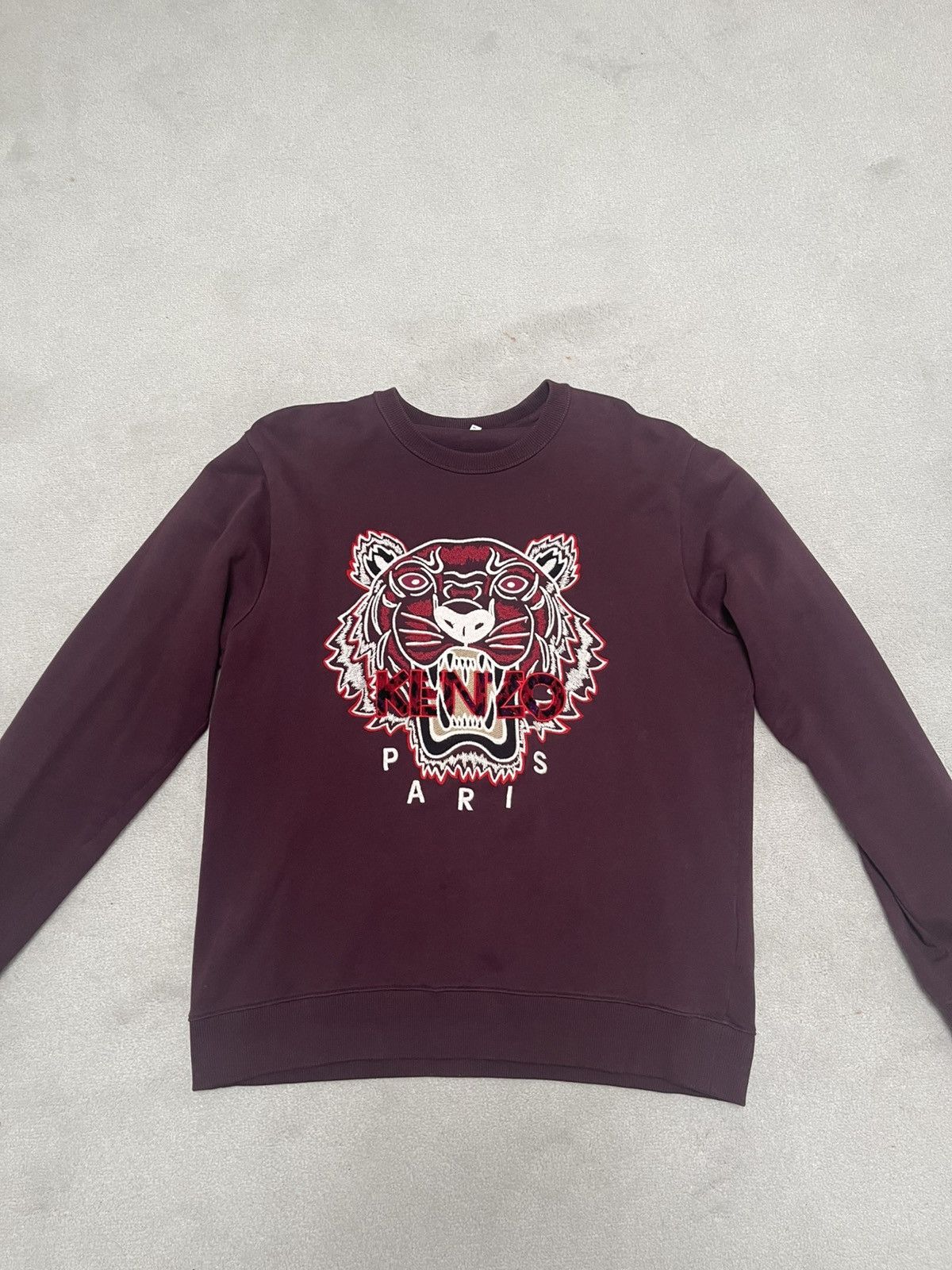 Kenzo Kenzo Burgundy Tiger Sweatshirt Size US L / EU 52-54 / 3 - 1 Thumbnail