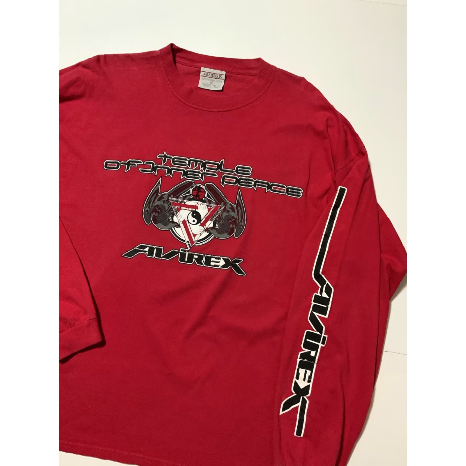 Avirex VINTAGE Avirex Long Sleeve T-Shirt Red XL Yin Yang Temple Of Inner Peace 90s 2000s Mens Size US XL / EU 56 / 4 - 3 Thumbnail