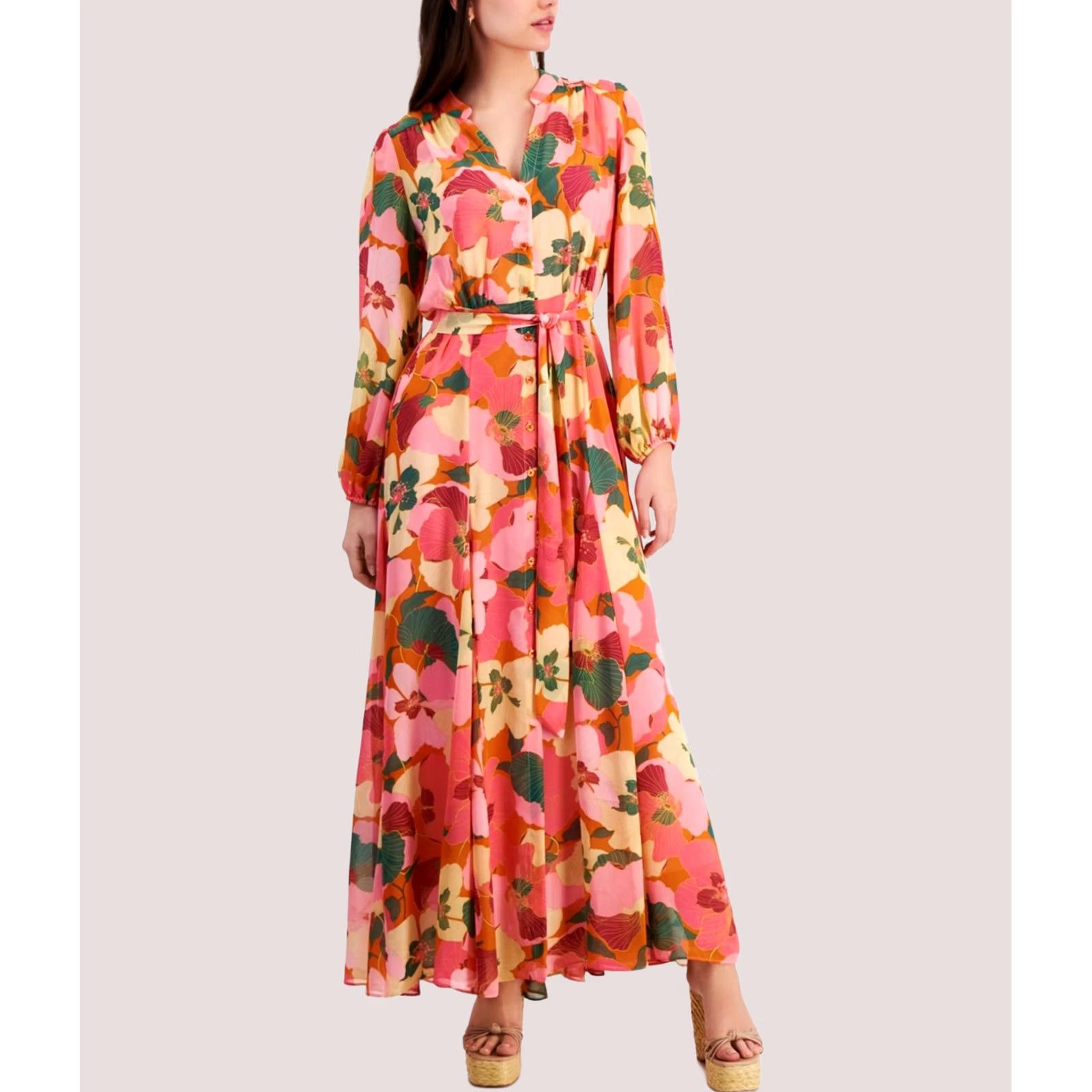 Vintage Taylor Womens Shirt Dress pink Midi Dress Size 8 Size M / US 6-8 / IT 42-44 - 1 Thumbnail