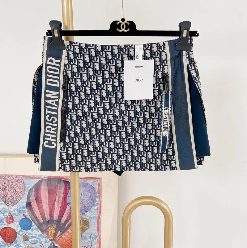 Dior Blue Printed Polyester Women's Shorts 0089