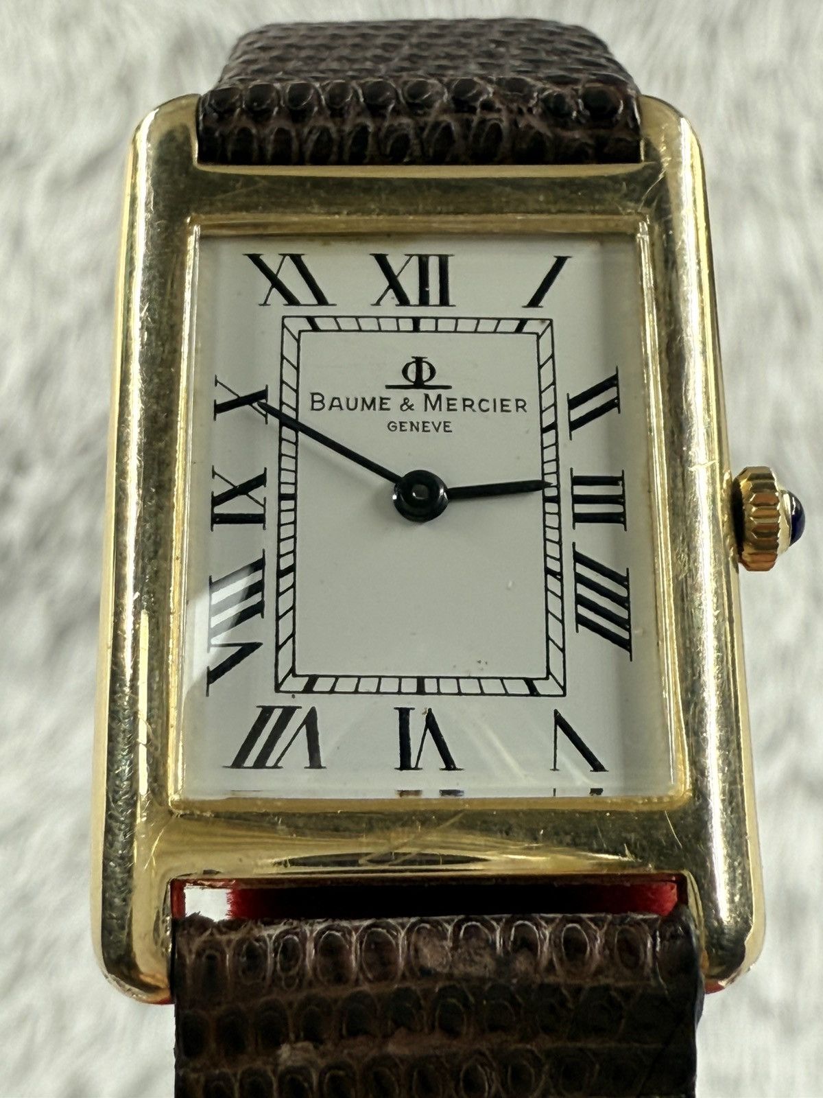 Vintage Vintage Baume & Mercier Tank Swiss Made 14K GOLD Watch Size ONE SIZE - 7 Thumbnail