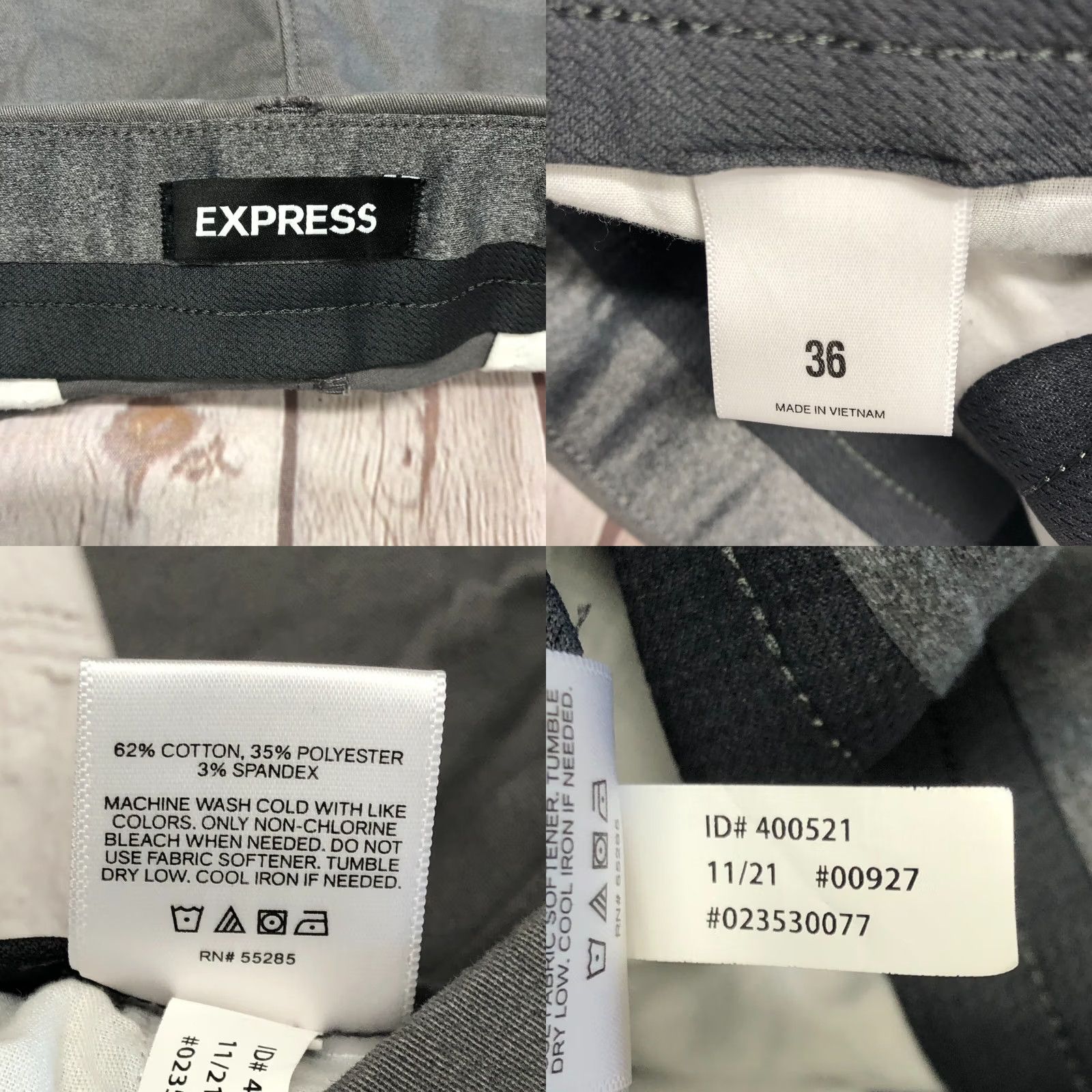 Express Express Men Chino Shorts Size 36 Gray Cotton Blend B314 -5 Size US 36 / EU 52 - 7 Thumbnail