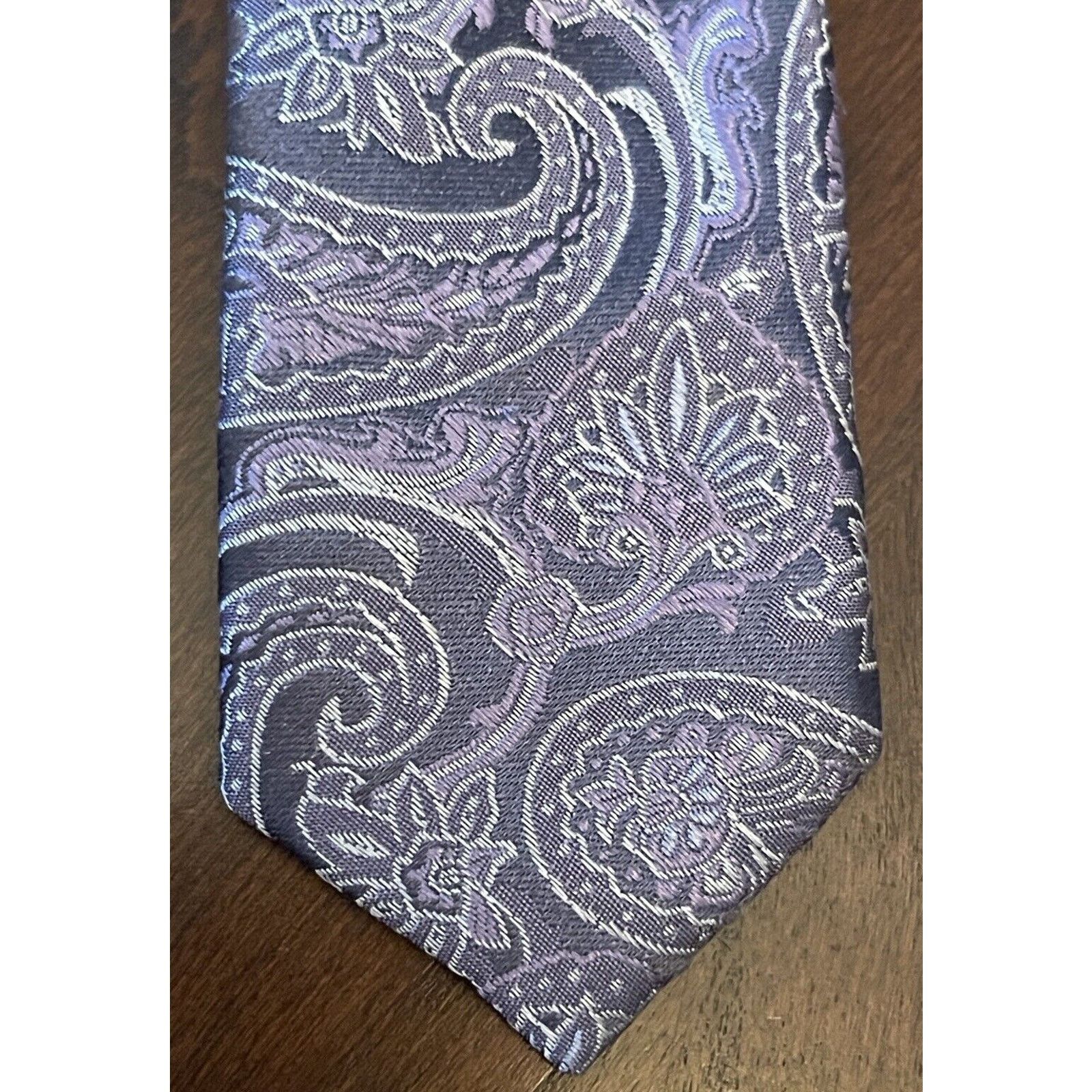 Joseph Abboud Joseph Abboud Purple Gray 100% Silk Made In China Size ONE SIZE - 6 Thumbnail