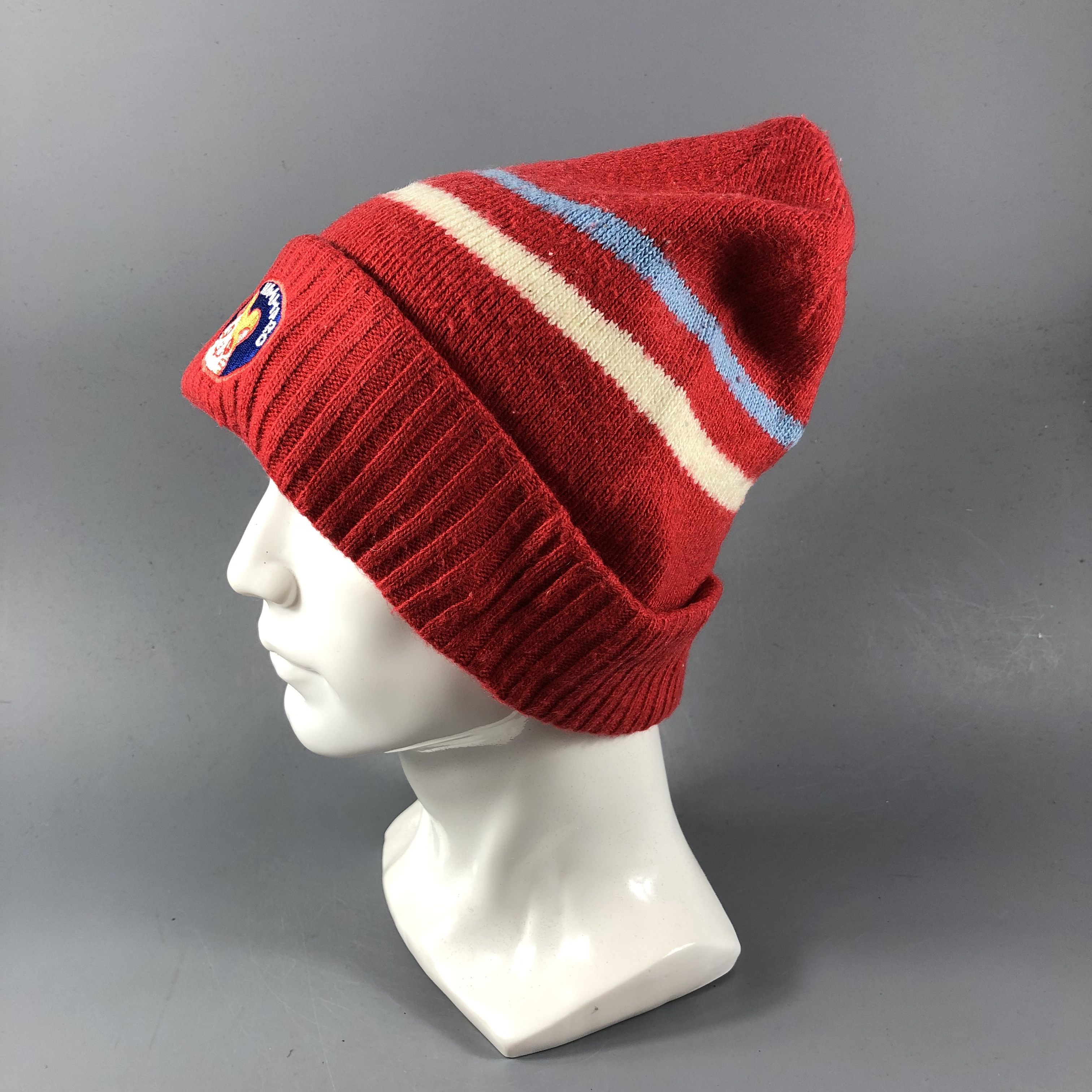 Japanese Brand Hamutaro Striped Knit Beanie Snowcap Snow Hat B708 Size ONE SIZE - 2 Thumbnail