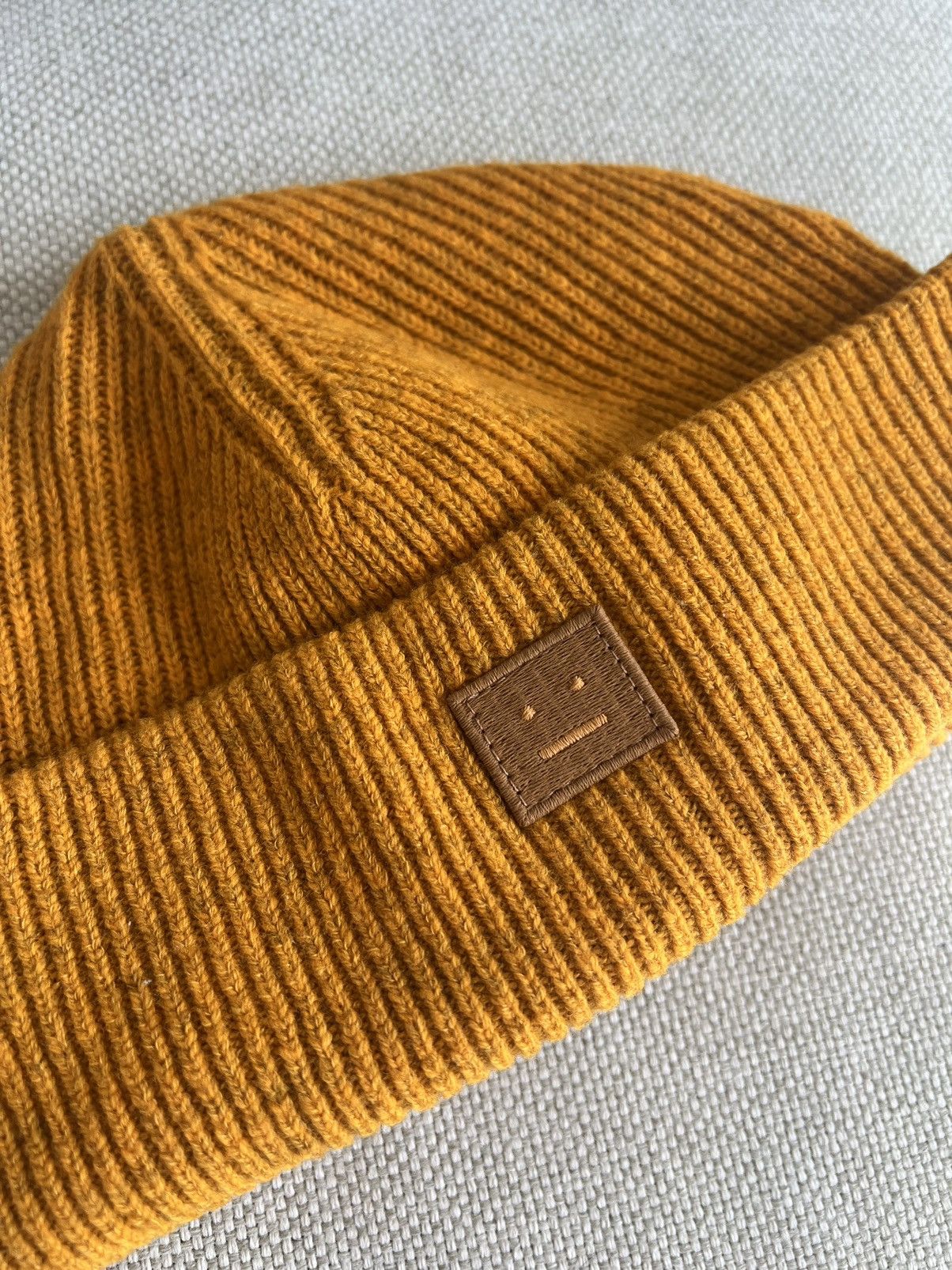 image of Acne Studios Beanie in Yellow, Men's