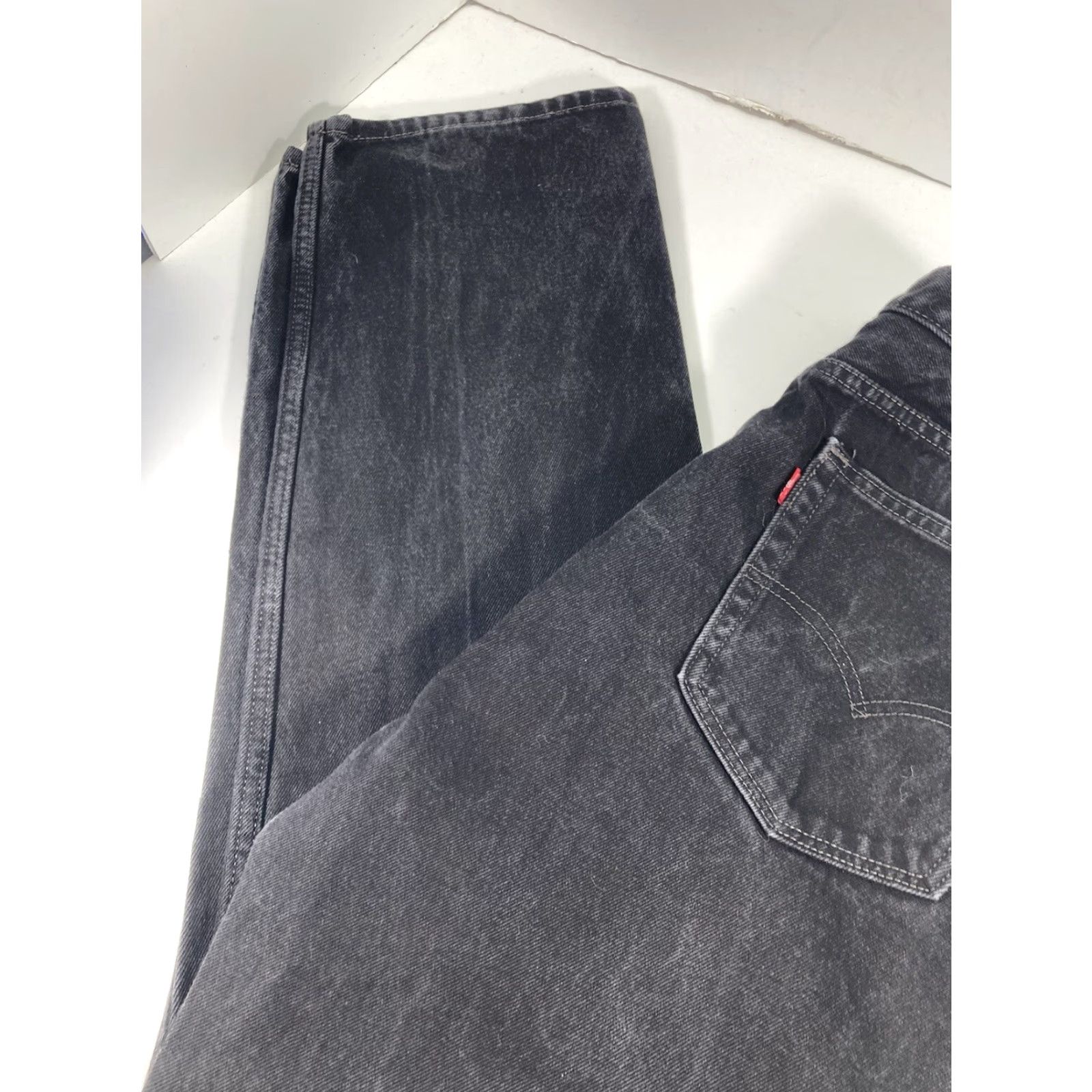 Levi's Levi's 505 Jeans Men Size 42X32 Black Denim Regular Fit Straight Leg 100% Cotton Size US 42 / EU 58 - 3 Thumbnail