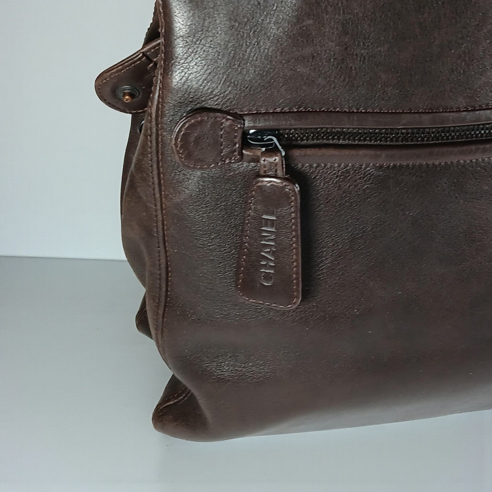 Chanel CHANEL Brown Coco Mark Lambskin Leather Tote Business Bag Size ONE SIZE - 22 Thumbnail