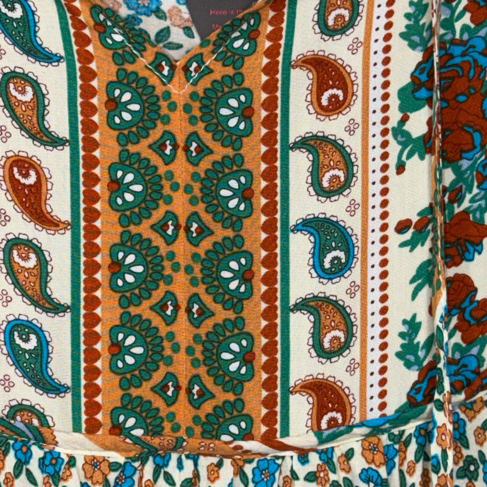 Other Bluetime Floral Boho Dress with 3/4 Sleeves Large NWT Size L / US 10 / IT 46 - 5 Thumbnail