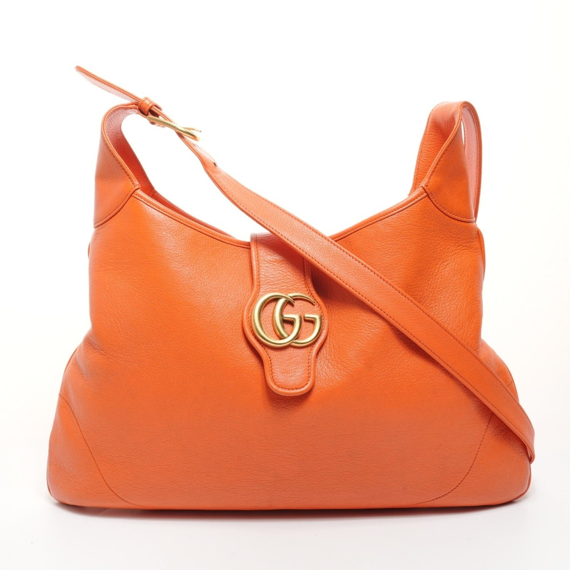 Gucci Gucci Aphrodite Large Leather Shoulder Bag in Orange Size ONE SIZE - 1 Thumbnail