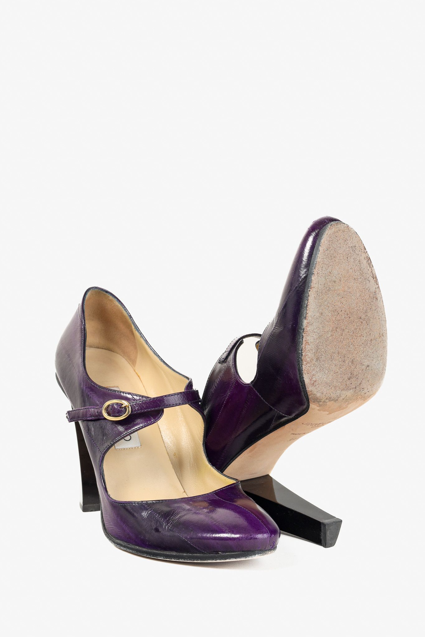 Jimmy Choo Jimmy Choo Kiln Purple Eel Mary Jane Pumps Size US 9 / IT 39 - 7 Thumbnail