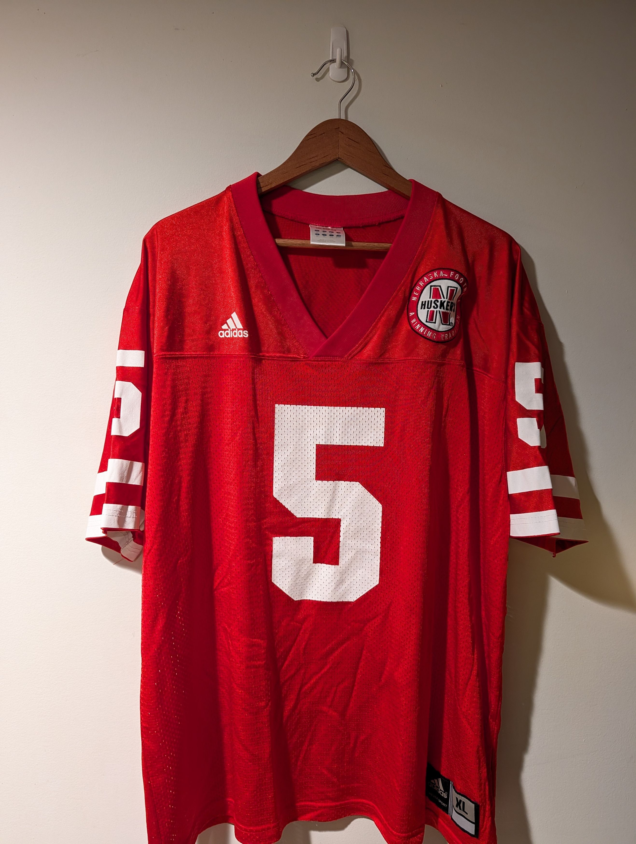 NCAA Adidas Nebraska Cornhuskers Football Jersey #5 NCAA Huskers Size US XL / EU 56 / 4 - 1 Thumbnail