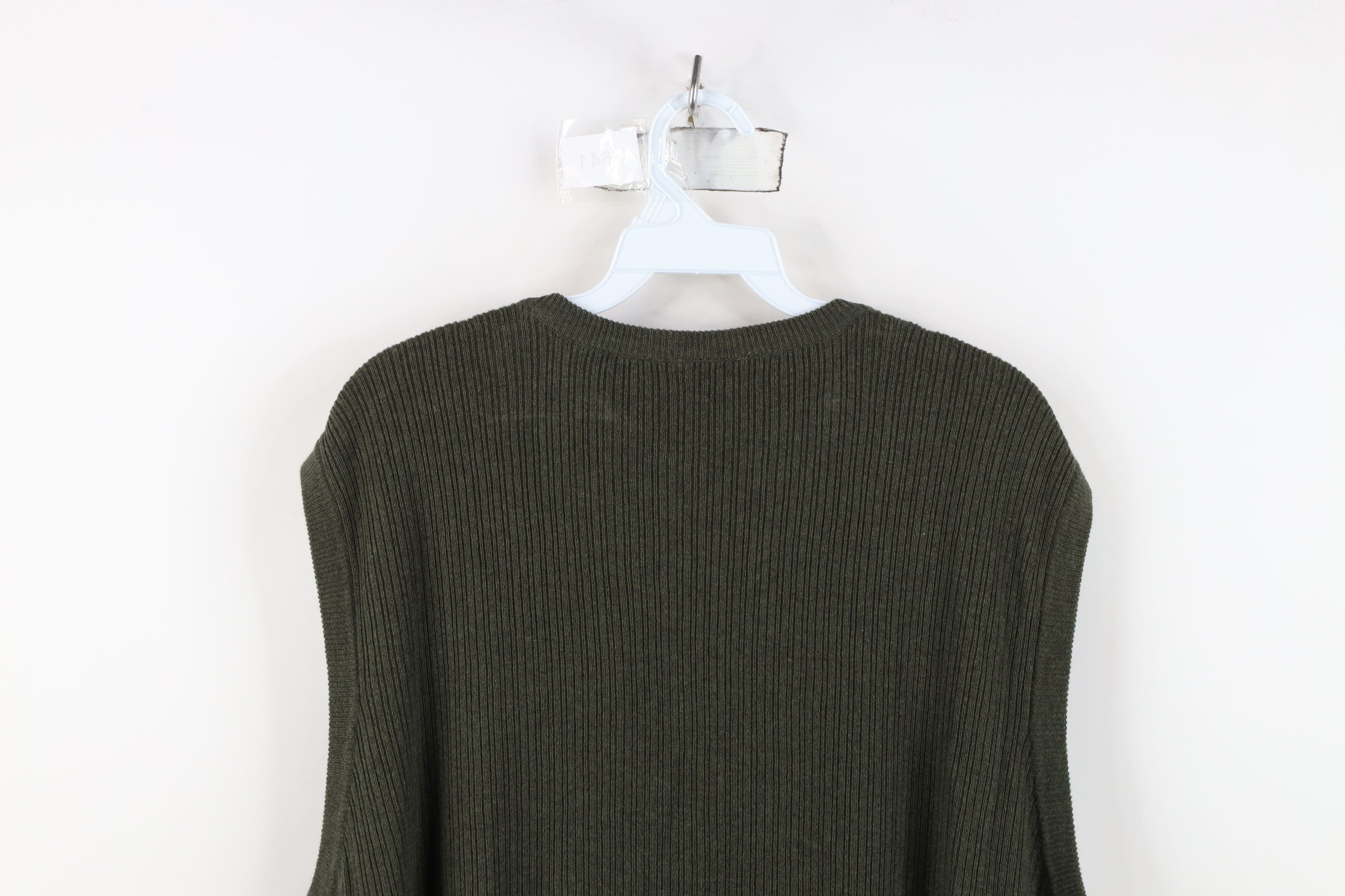 Vintage Vintage 90s Streetwear Ribbed Knit Sweater Vest Green Japan Size US M / EU 48-50 / 2 - 9 Thumbnail
