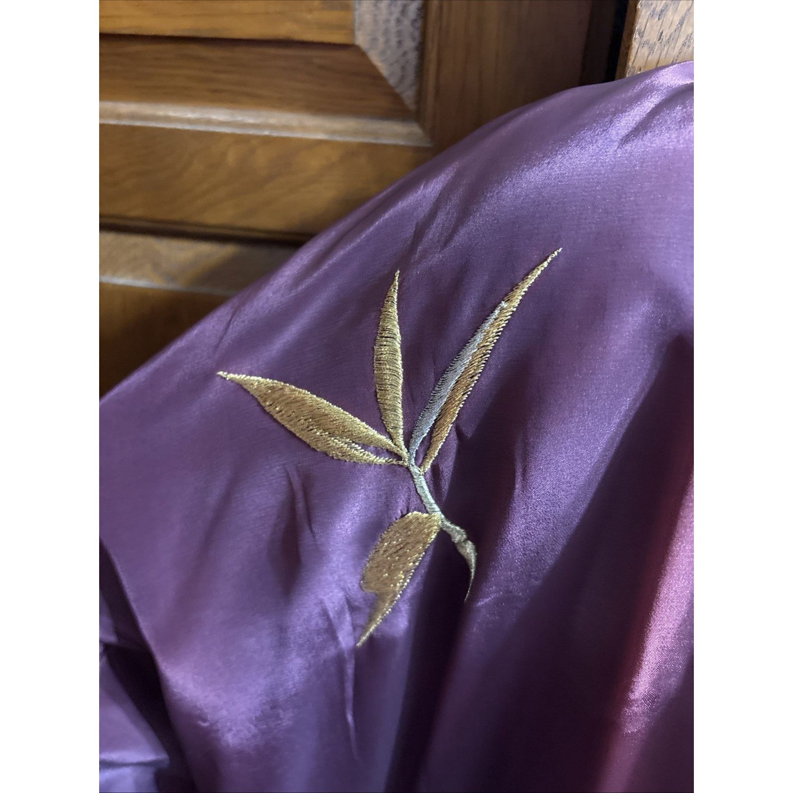 Other VTG Silk Haori Robe Ombré Plum Burgundy Kimono Gold Silver Size ONE SIZE - 4 Thumbnail