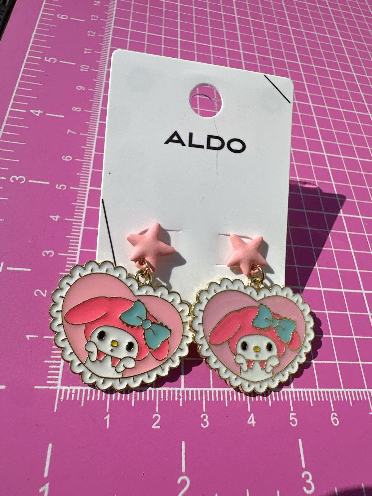 Designer Aldo Cute Pink Star bunny Earrings heart drops Size ONE SIZE - 3 Thumbnail