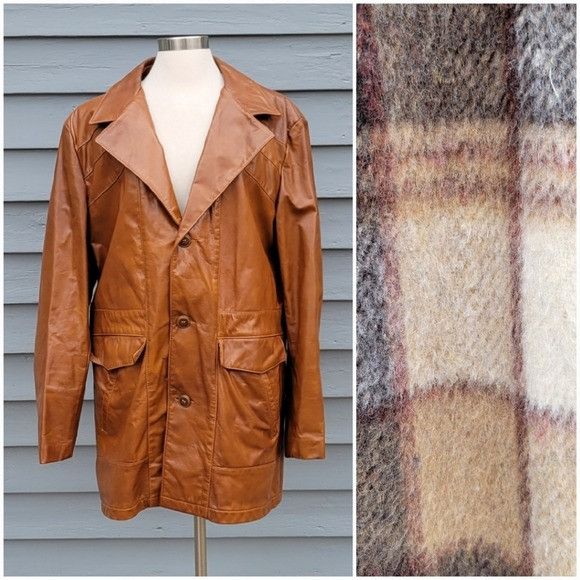 Vintage Vintage 70s Western Sears Brown Leather Shop Wool Insulated Size US L / EU 52-54 / 3 - 2 Thumbnail