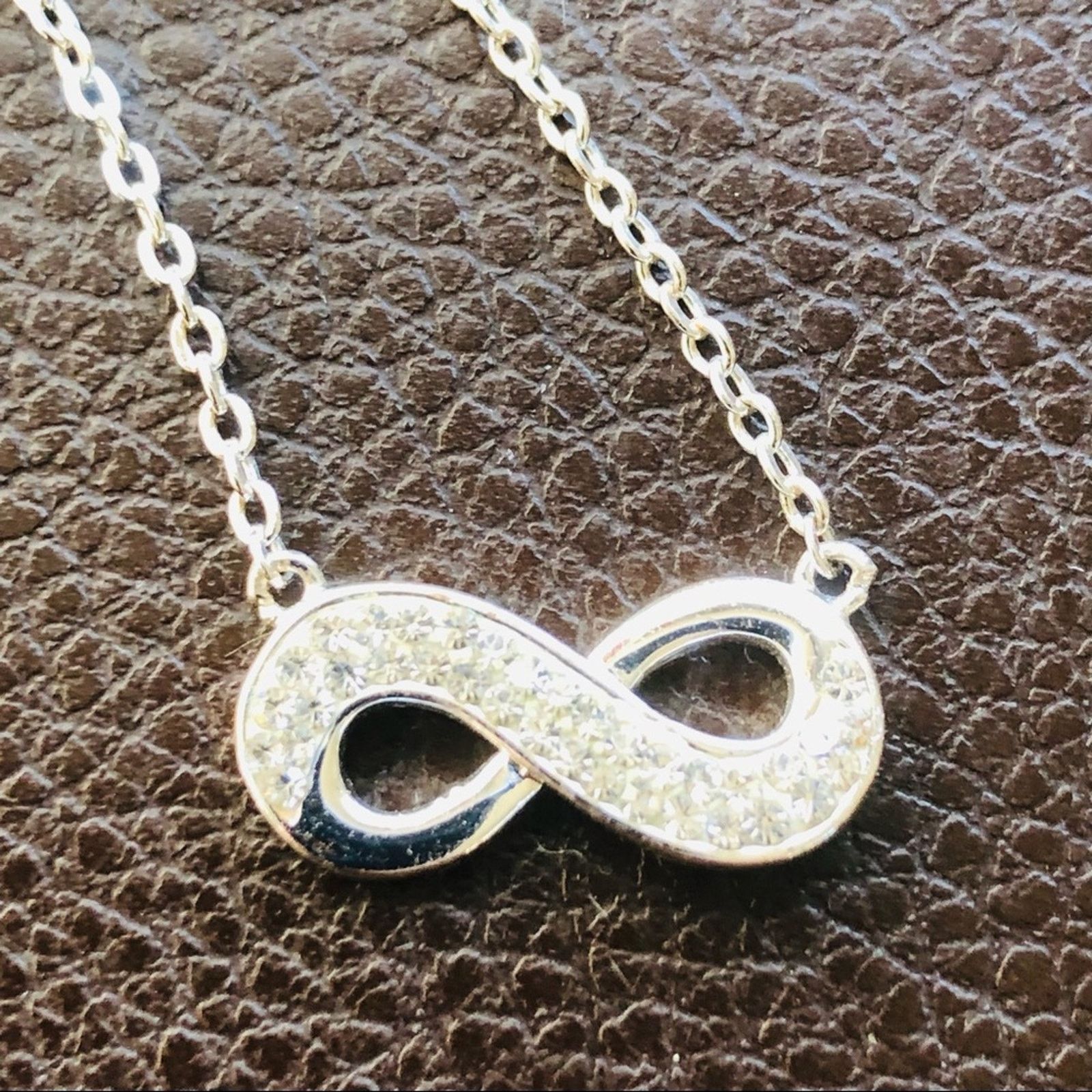 Jewelry Sparkle rhinestone infinity symbol pendant on chain necklace Size ONE SIZE - 4 Thumbnail
