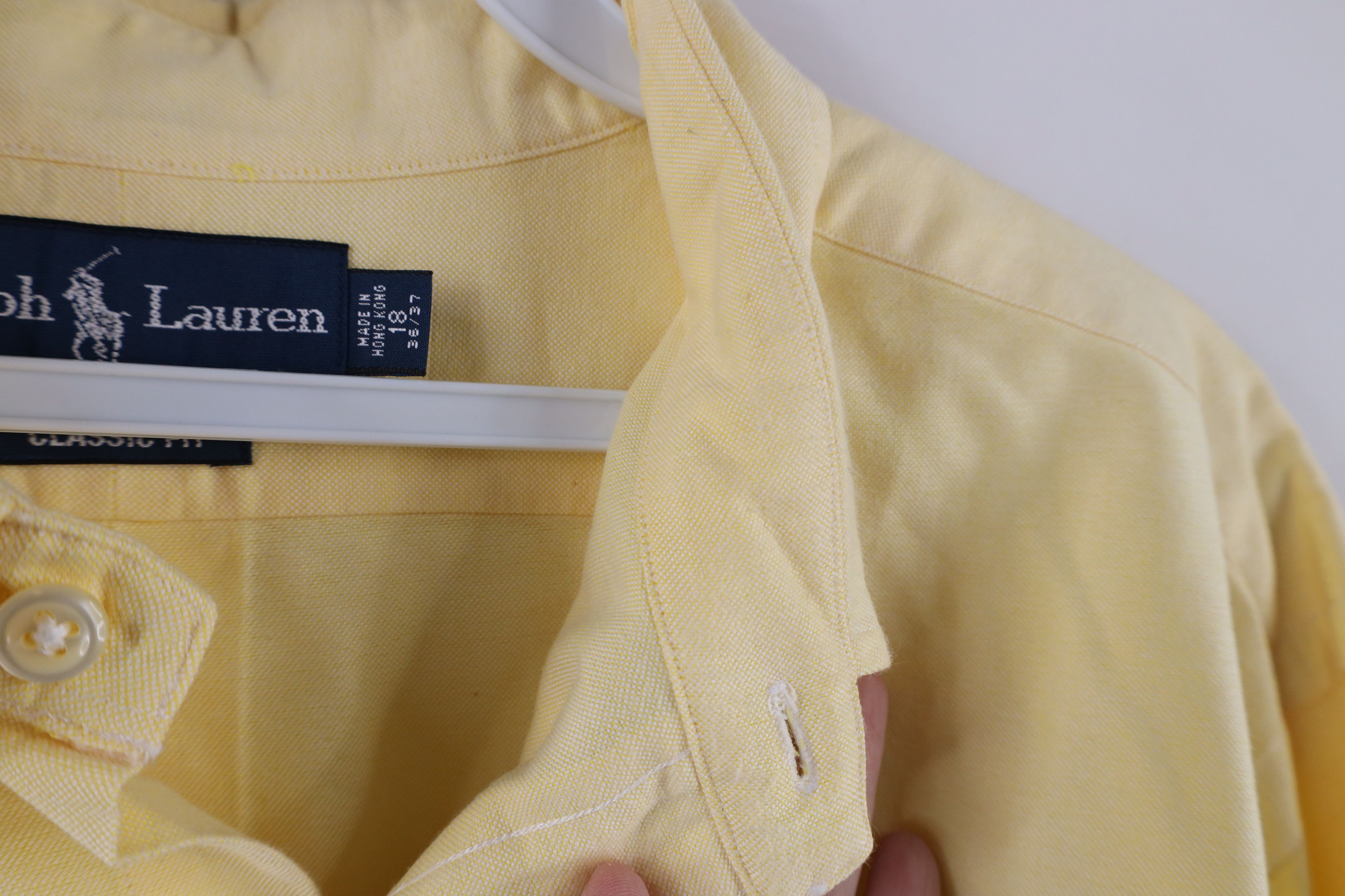 Ralph Lauren × Vintage Vintage 90s Ralph Lauren Oxford Button Down Shirt Yellow Size US L / EU 52-54 / 3 - 9 Thumbnail