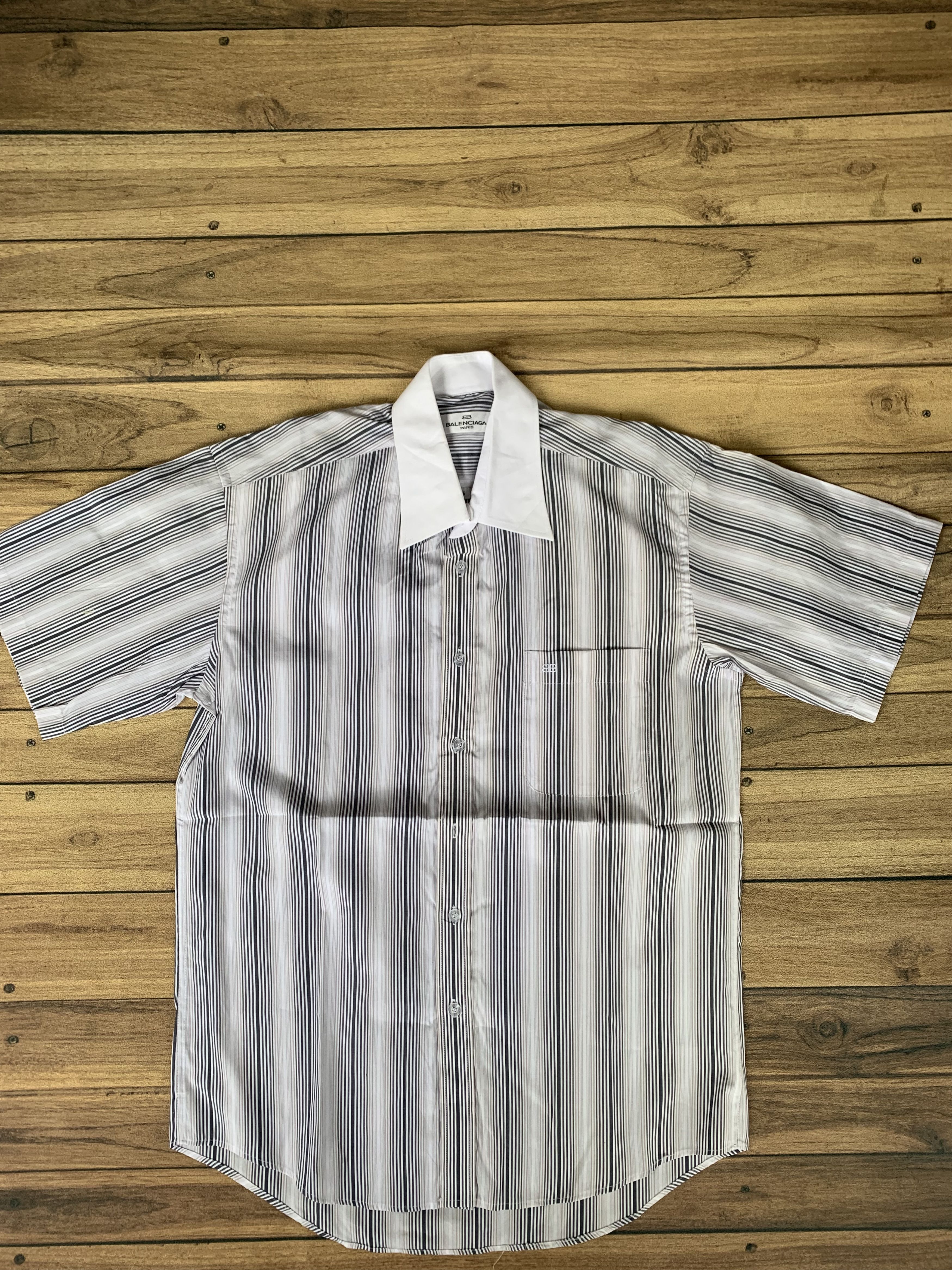 Vintage Balenciaga stripes button shirt