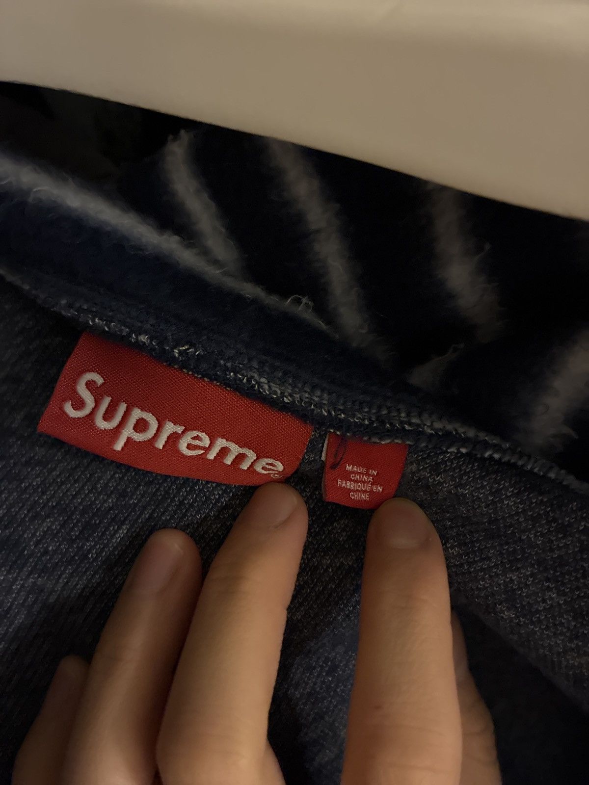 Supreme Supreme fw23 blue and white stripe zip up with hood fuzzy Size US M / EU 48-50 / 2 - 6 Thumbnail