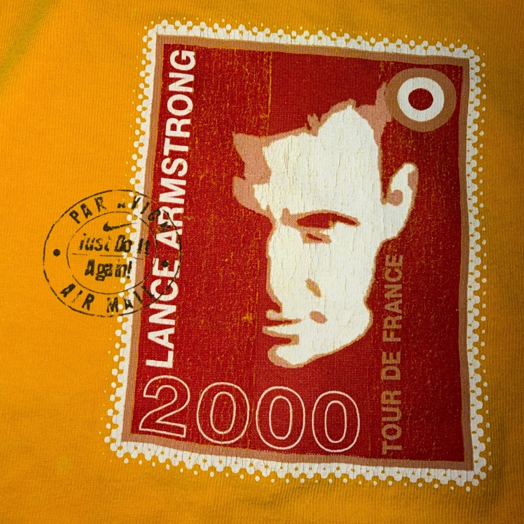 Nike VINTAGE Nike Tour De France 2000 Stamp T Shirt 2XL Yellow Short Sleeve Crew Neck Men Cotton Knit 2000s Size US XXL / EU 58 / 5 - 3 Thumbnail