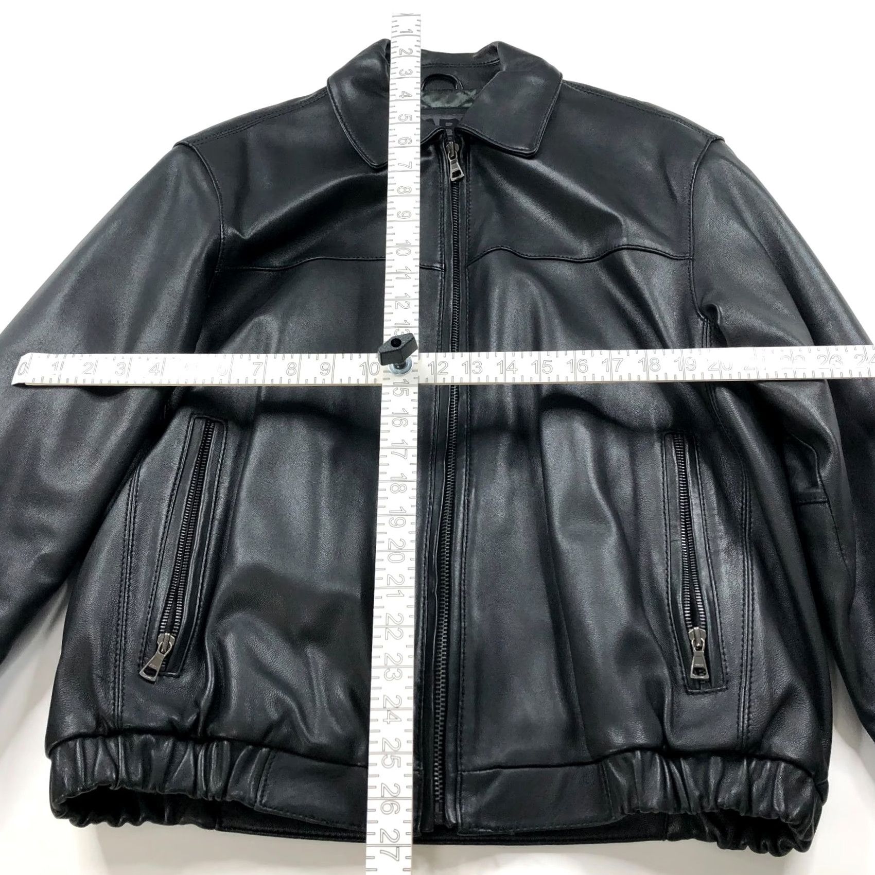 Andrew Marc Andrew Marc New York MED Leather Mens Jacket Black Zip Collared Bomber Vintage VTG 100% Leather Mid-Length Size US M / EU 48-50 / 2 - 5 Thumbnail