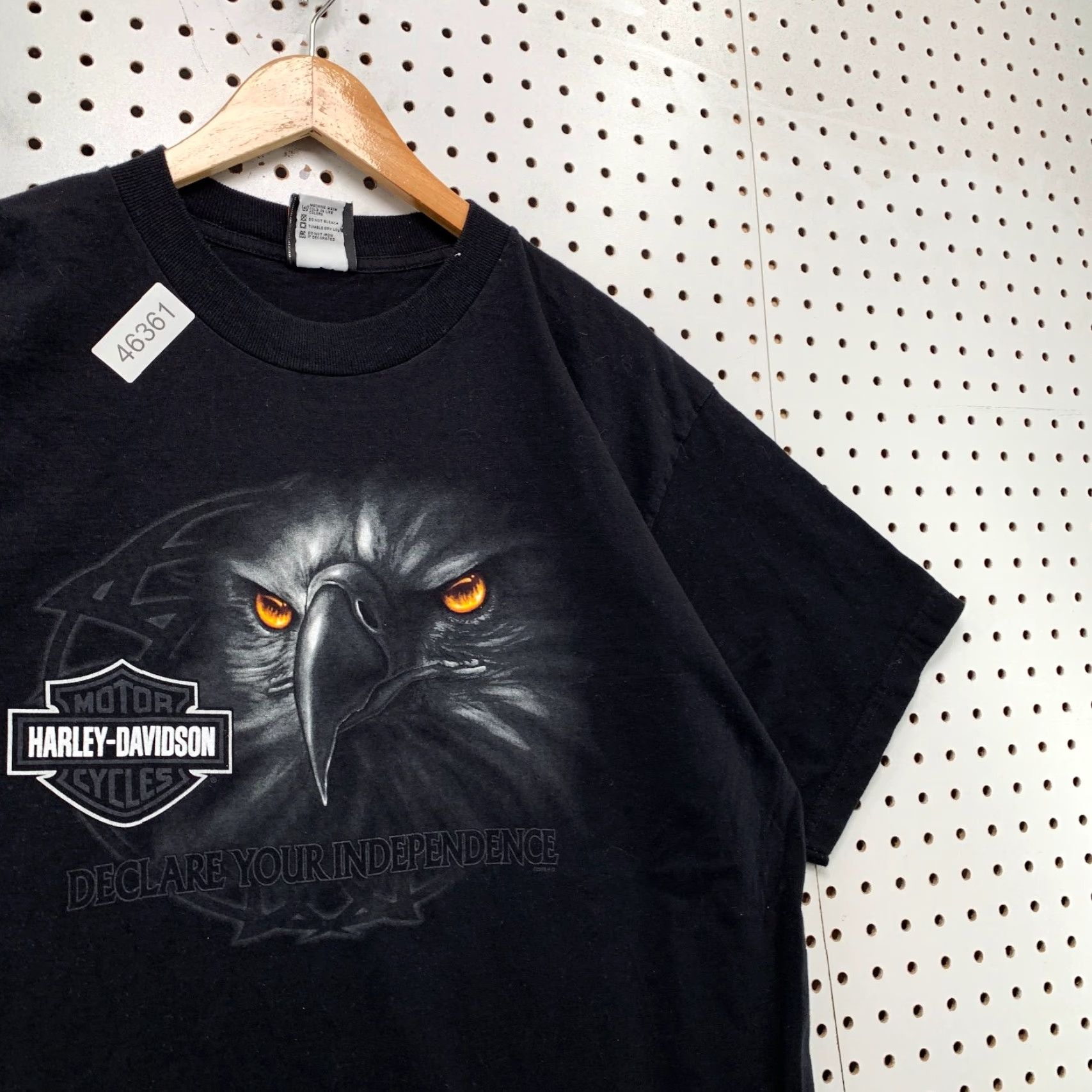 Harley Davidson VINTAGE Harley-Davidson Shirt Mens XL Black Eagle Declare Independence Smyrna DE Size US XL / EU 56 / 4 - 4 Thumbnail