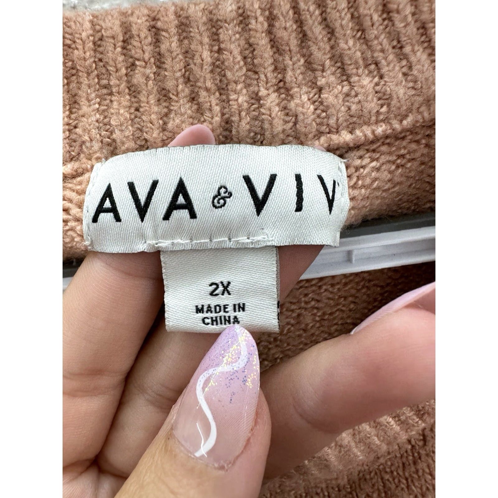 Vintage Ava & Viv Womens Sweater 2X Pink Round Neck Long Sleeve Knit Pullover Regular Fit 2X Womens Sweater Size XXL / US 16-18 / IT 52-54 - 4 Thumbnail