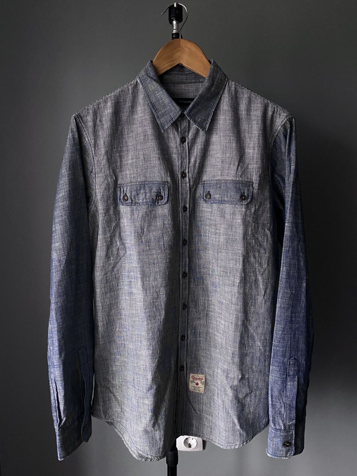 Dsquared2 Dsquared2 2012 Distressed Denim Shirt with Pocket Patch Logo Size US M / EU 48-50 / 2 - 4 Thumbnail