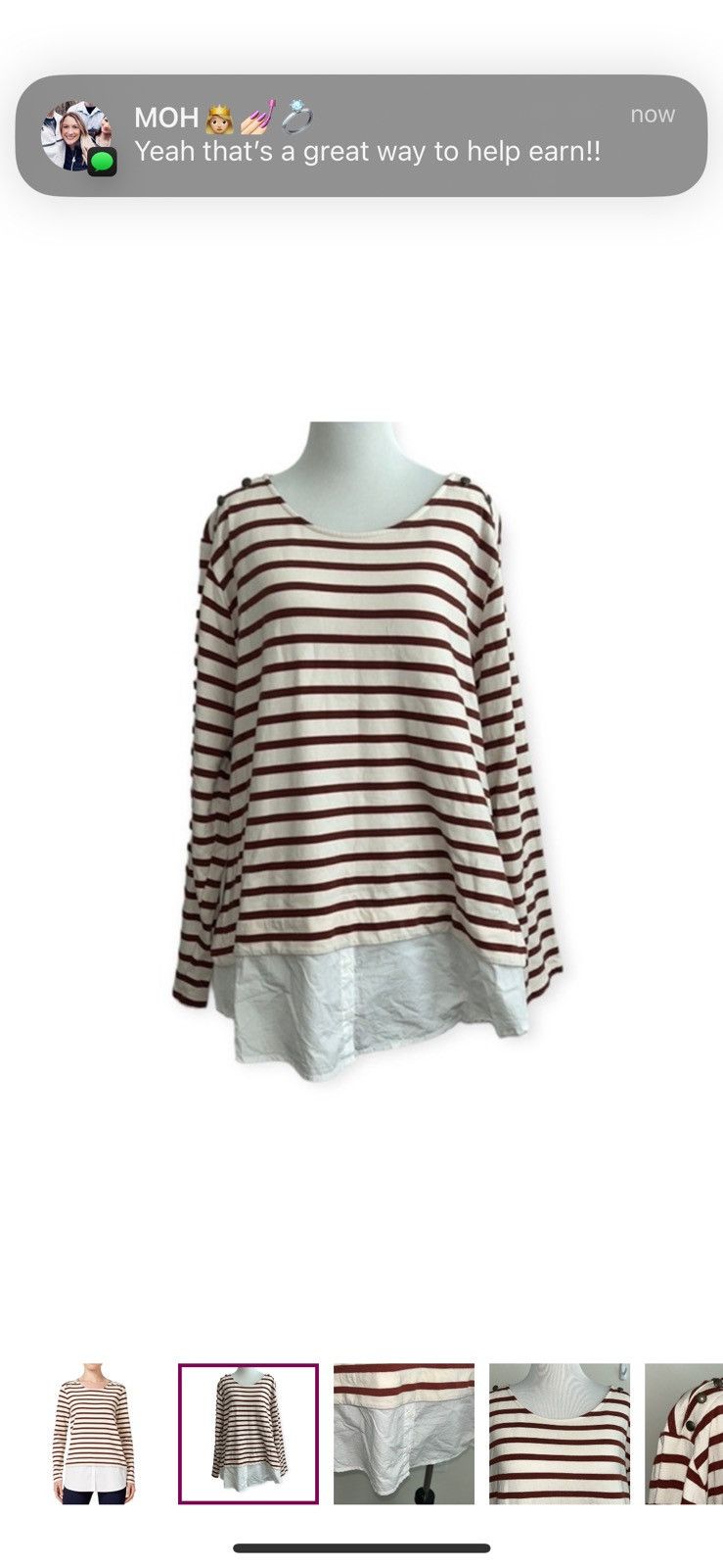 Style & Co Style & co 3x striped layered blouse Size 3XL / US 20-22 - 1 Thumbnail