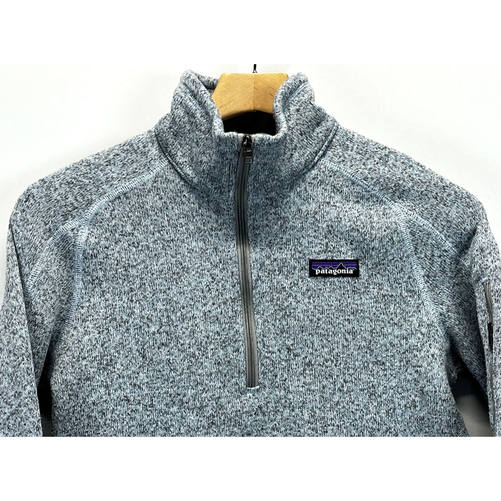 Patagonia Patagonia Sweater Pullover 1/4 Zip Heather Blue Womens S Mock Neck Long Sleeve Classic Outdoor Fleece Size S / US 4 / IT 40 - 3 Thumbnail