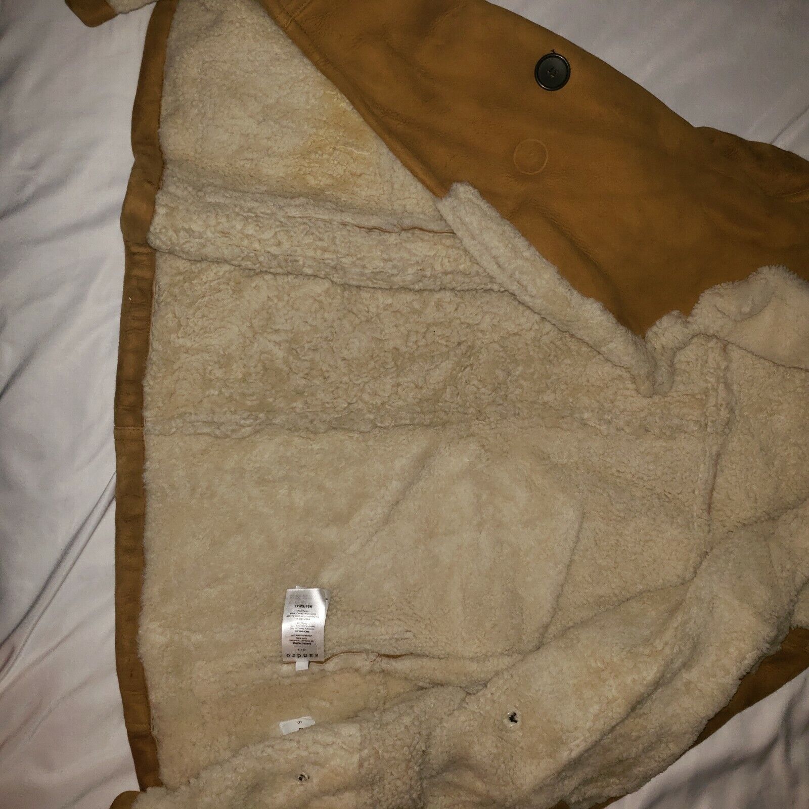 Sandro SANDRO Paris Mens Double Breasted Shearling Sheepskin Coat Size US S / EU 44-46 / 1 - 9 Thumbnail