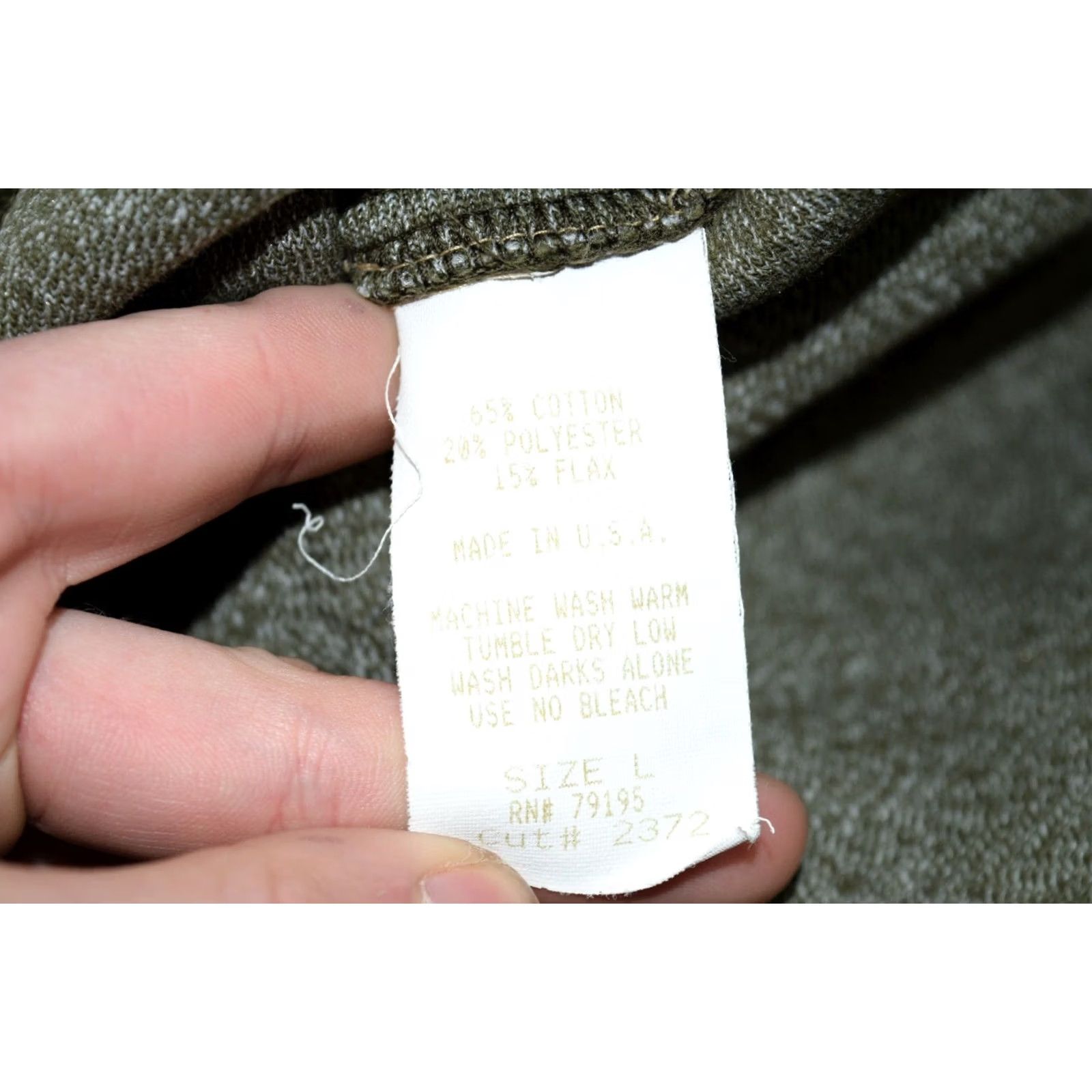 Olive VINTAGE O'HANLON MILLS Sweater OLIVE GREEN L Mens Pullover Herringbone Pattern Knit Size US L / EU 52-54 / 3 - 7 Thumbnail