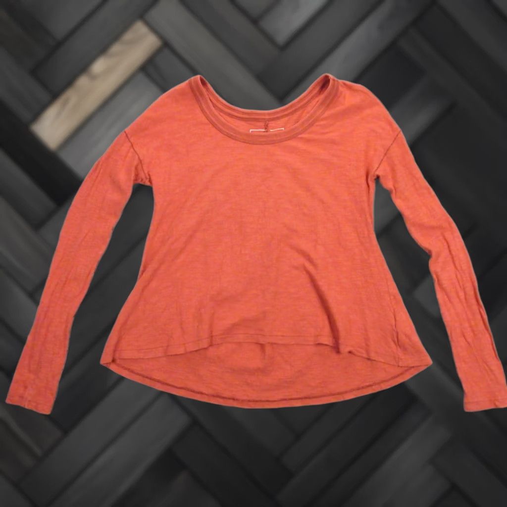 Vintage We the Free We the Free Womens Slub cotton Shirt Top P Ruffle Long Sleeve Orange Blouse Shirts Winter Spring Summer Fall Womens Size S / US 4 / IT 40 - 1 Thumbnail