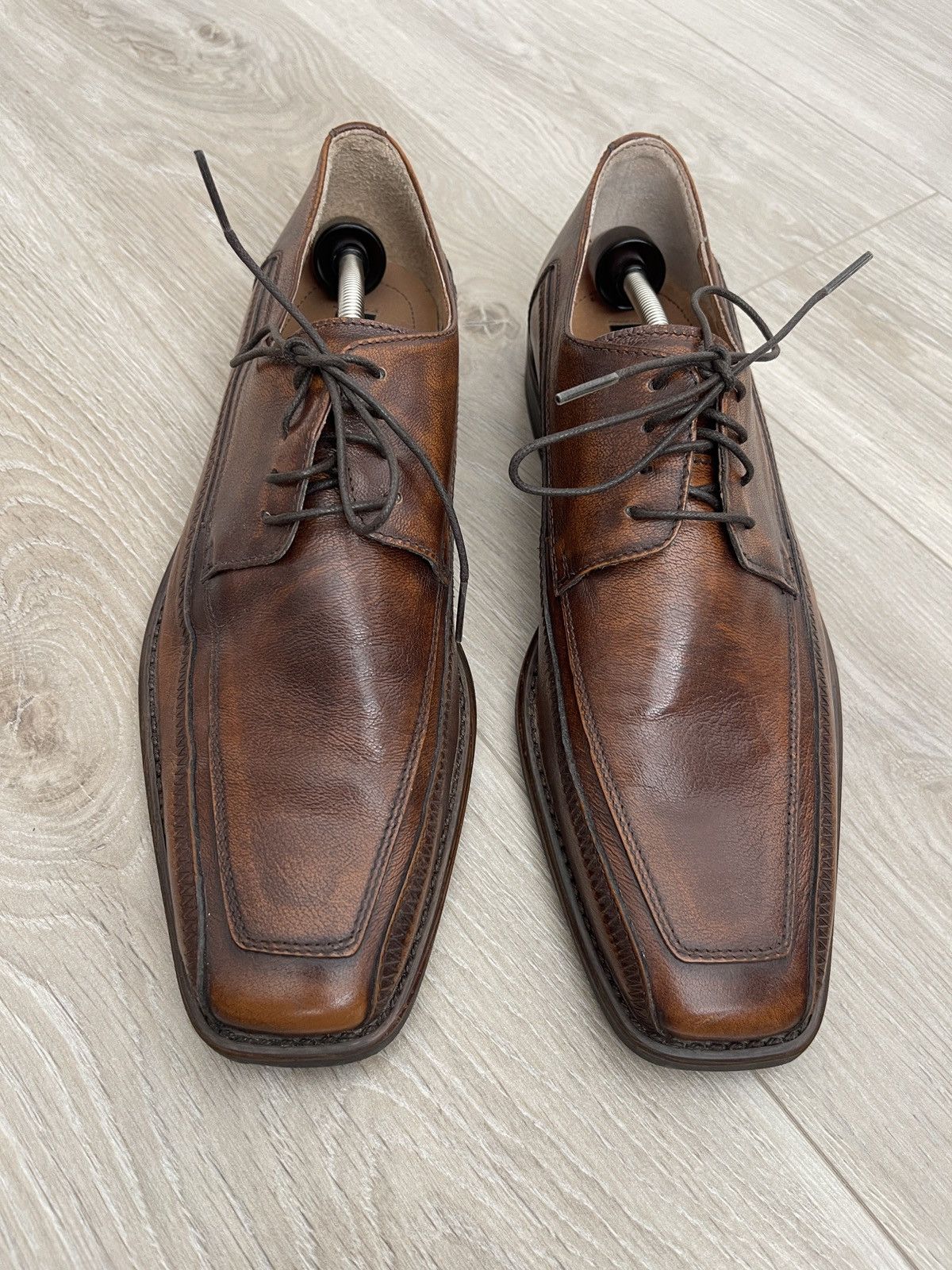 Vintage Roberto Santi Men’s Brown Leather Derby Shoes EU44 Formal Size US 10 / EU 43 - 6 Thumbnail
