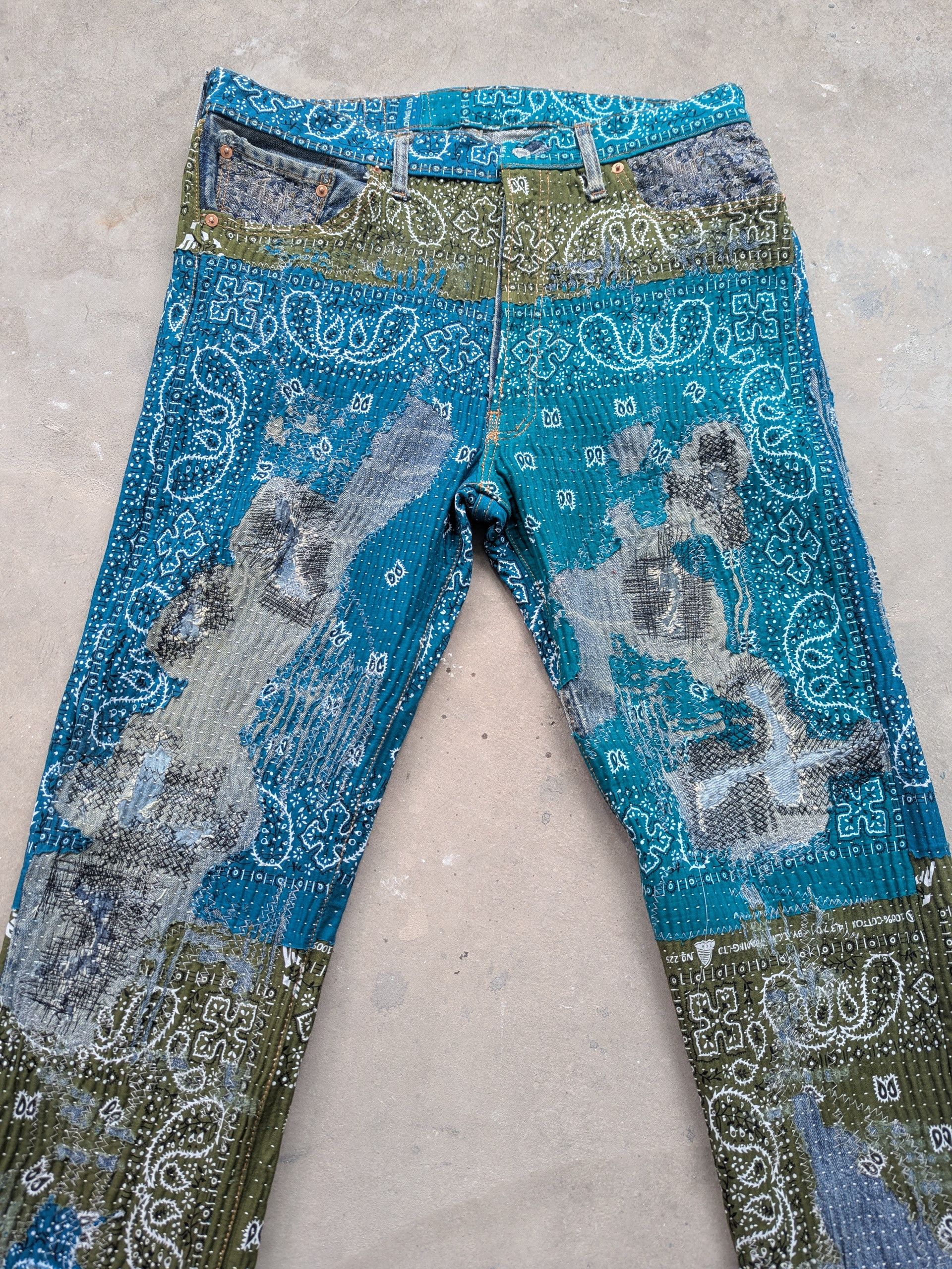 Levi's OFFER TODAY 🔥 Vintage Levis 501 Inspired Proleta Re Art Size US 35 - 6 Thumbnail