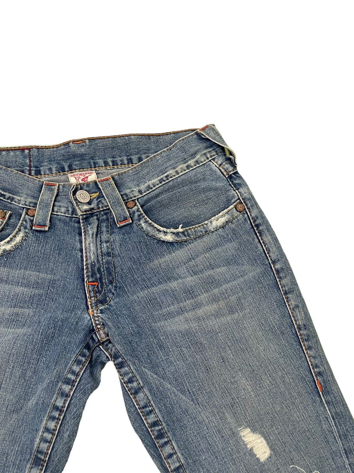 Japanese Brand Flare Jeans True Religion USA Distress Boot Cut 8🟦2 Size US 30 / EU 46 - 9 Thumbnail