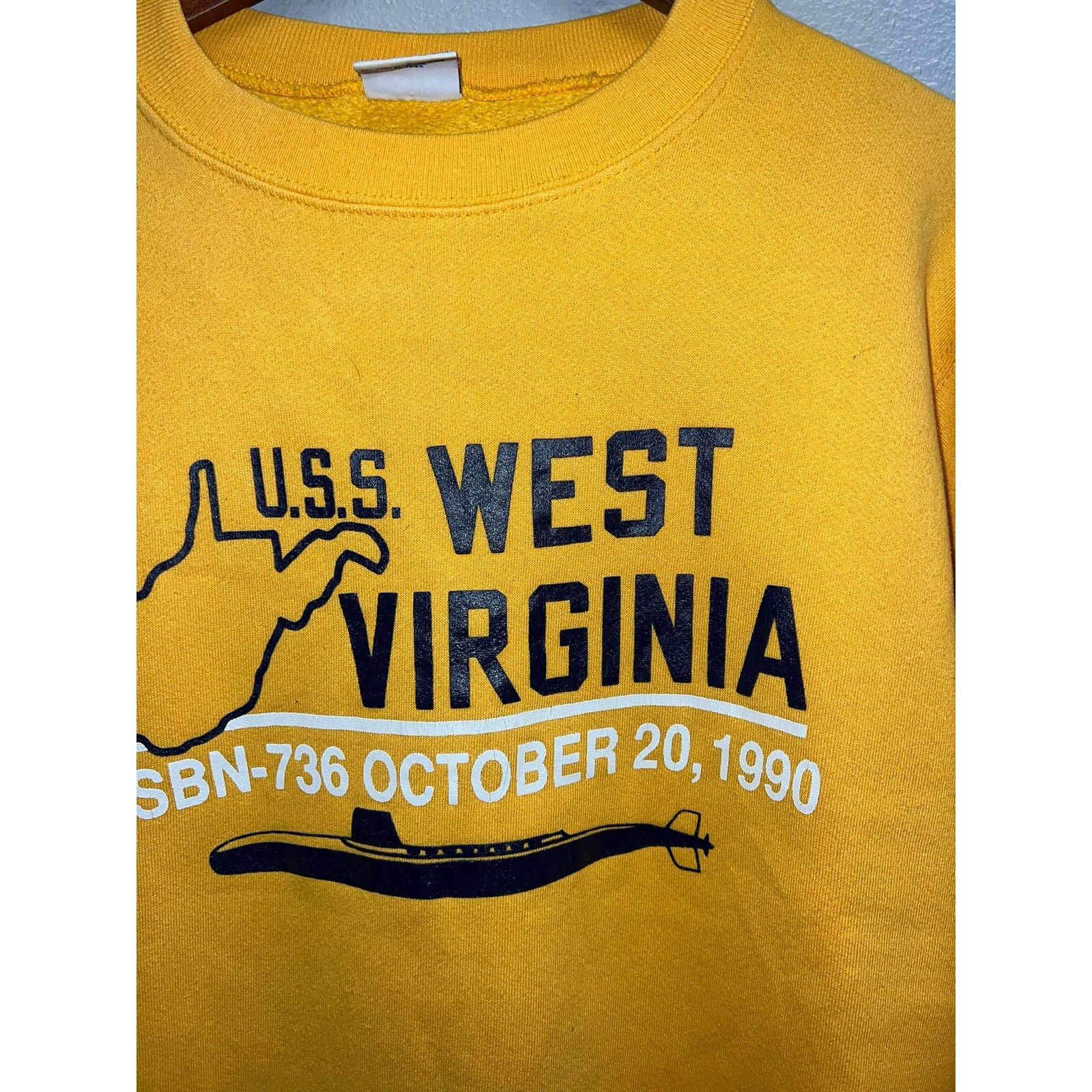 Vintage Vintage Submarine Sweatshirt USS West Virginia Crewneck 90s Size US L / EU 52-54 / 3 - 3 Thumbnail