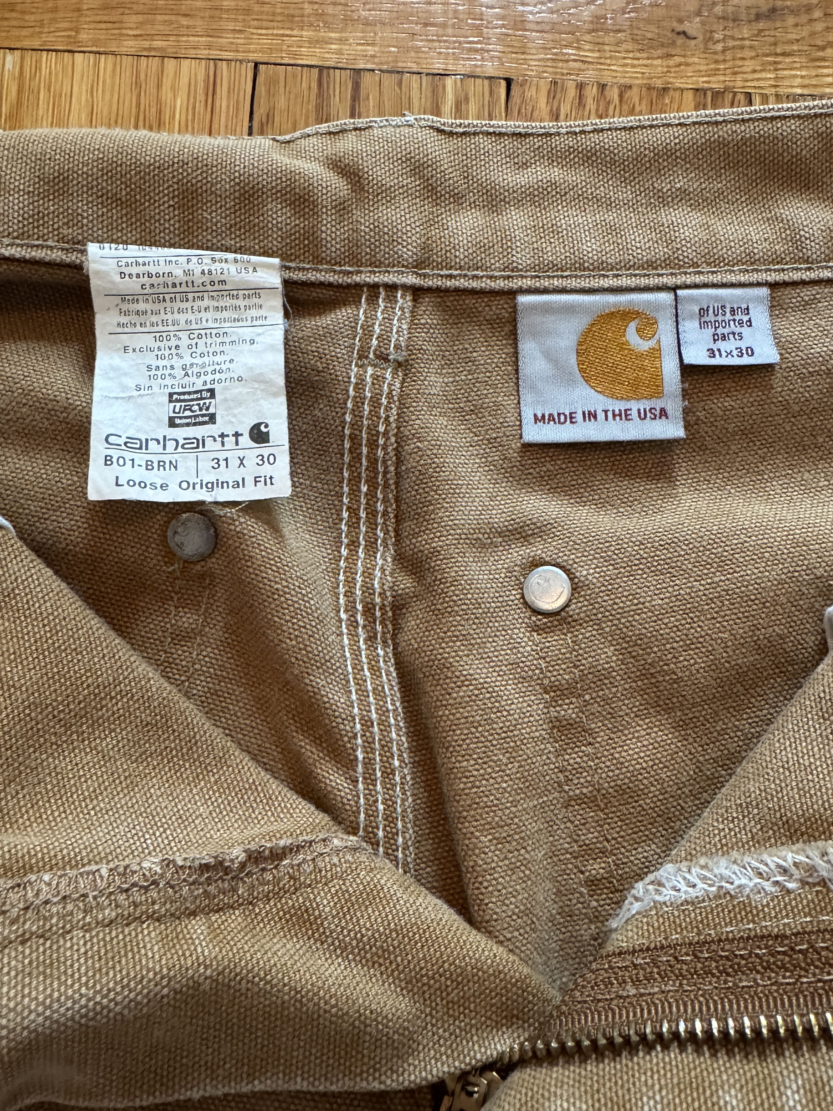 Carhartt Brown B01 Duck Double-Front Dungaree Work Pants Size US 31 - 3 Thumbnail